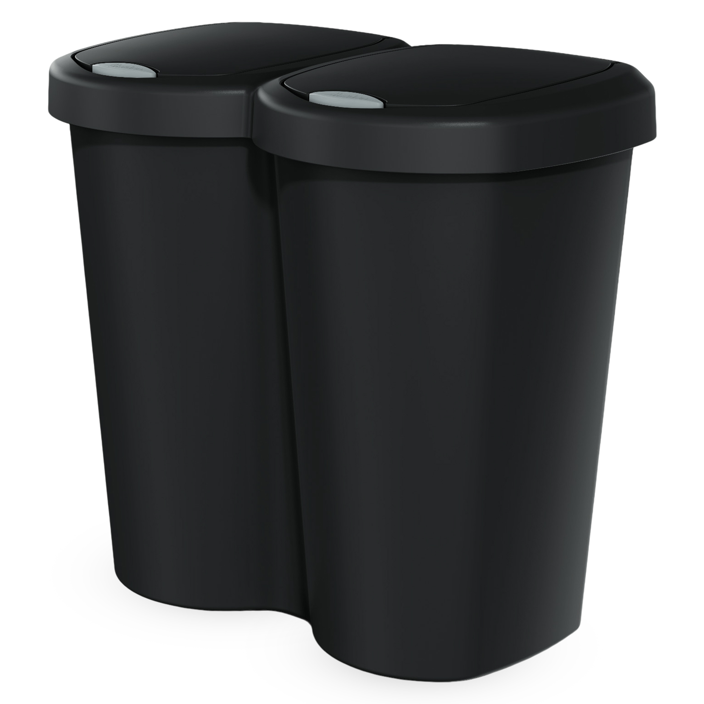 Duo Mülleimer schwarz mit Push Deckel - 40 L