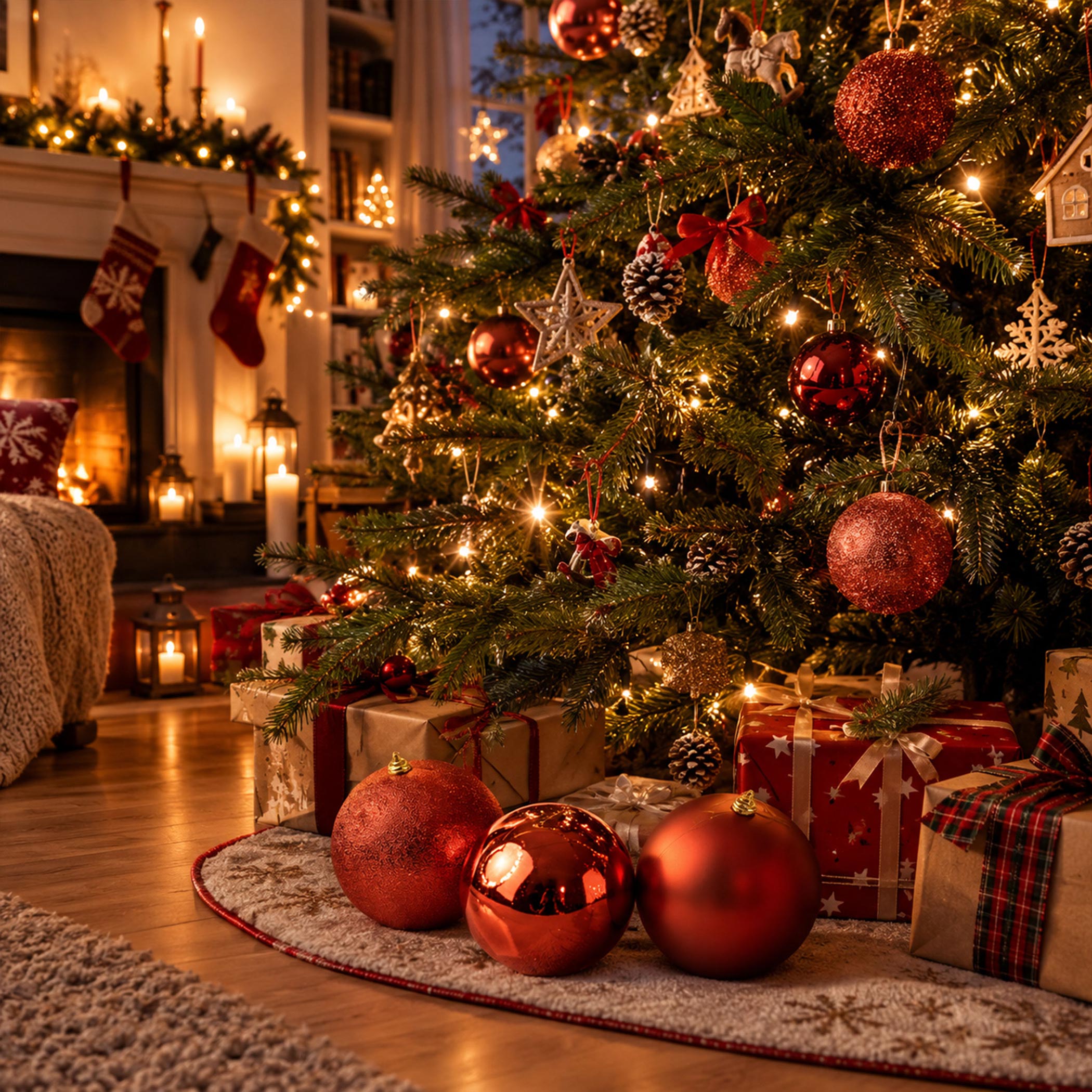 XL Kunststoff Christbaumkugeln 20 cm rot für Innen und Außen - 3er Set - Weihnachtsbaumkugeln extra groß je 1x in matt, glänzend und glitzernd