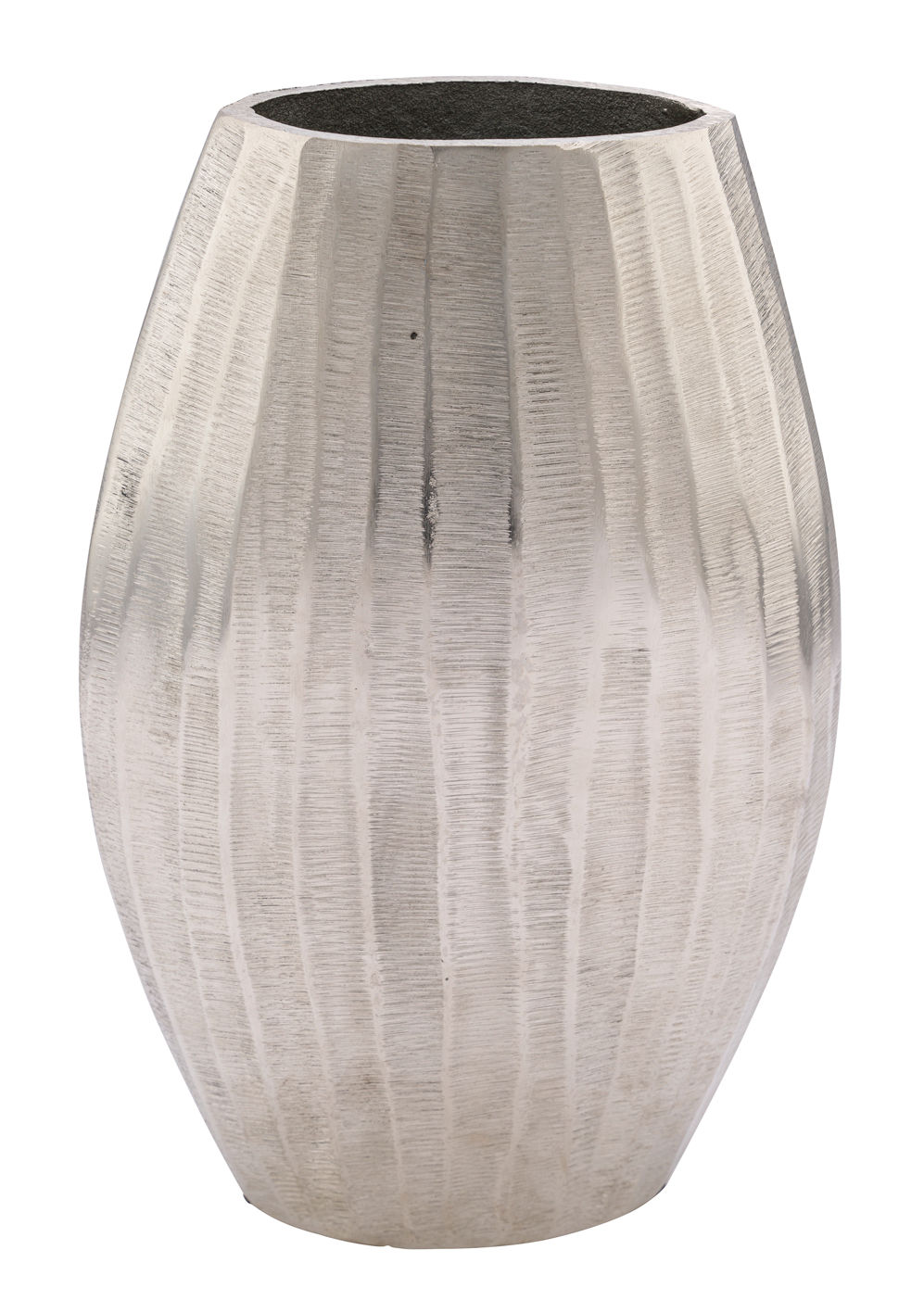 Aluminium Vase oval / 33 cm silber