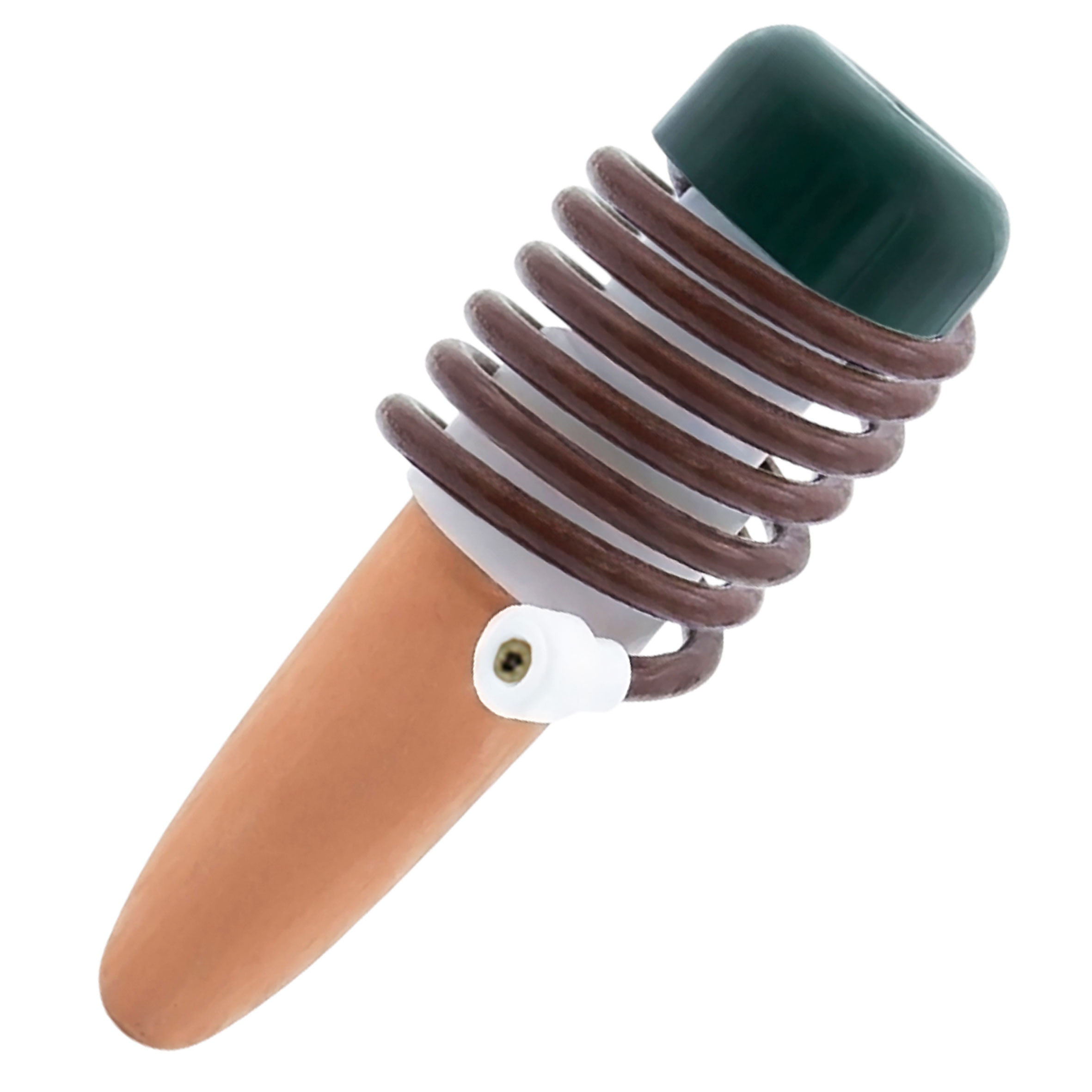 Wasserspender aus Ton für Zimmerpflanzen 10 x 3 cm mit Saugschlauch - 6er Set - Tonkegel Bewässerungssystem mit Ansaugschlauch für Topfpflanzen