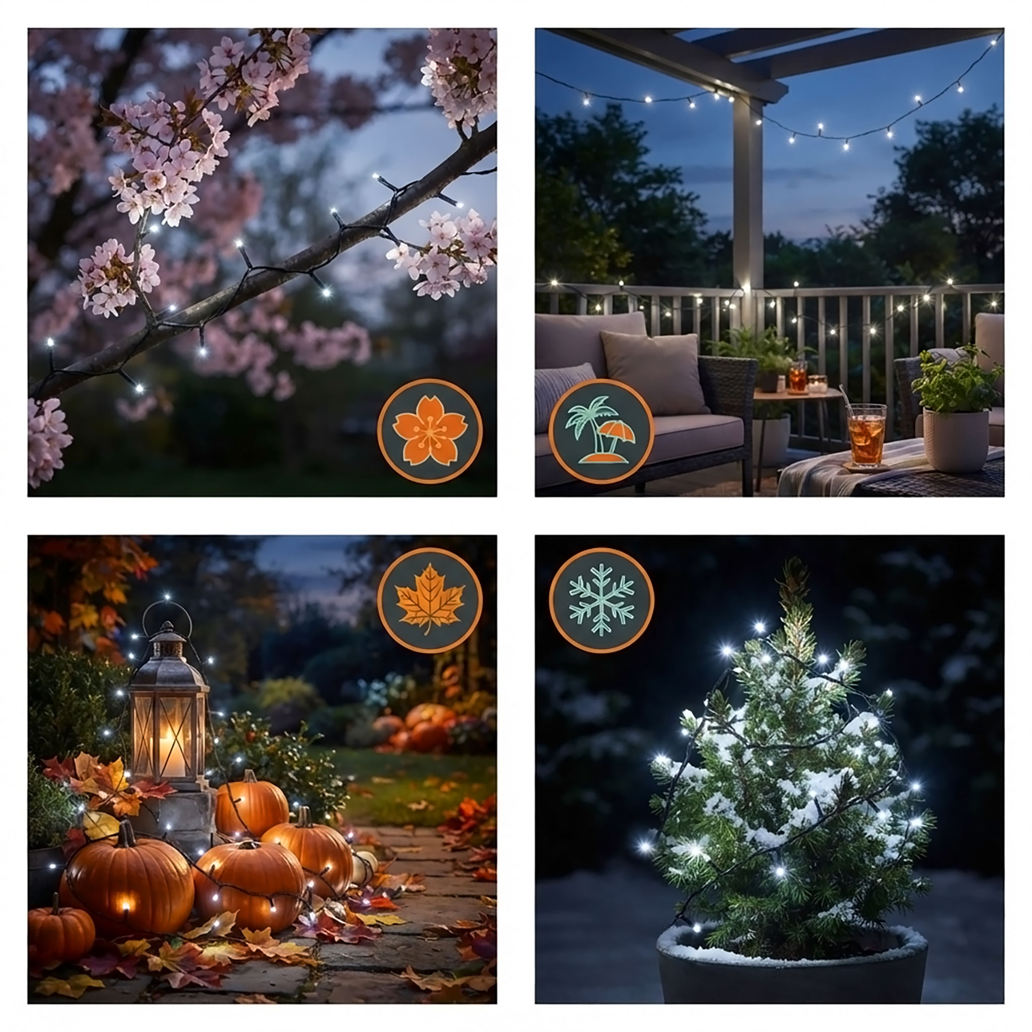 Weihnachts Lichterkette 120 LED - (kalt) weiß mit Timer