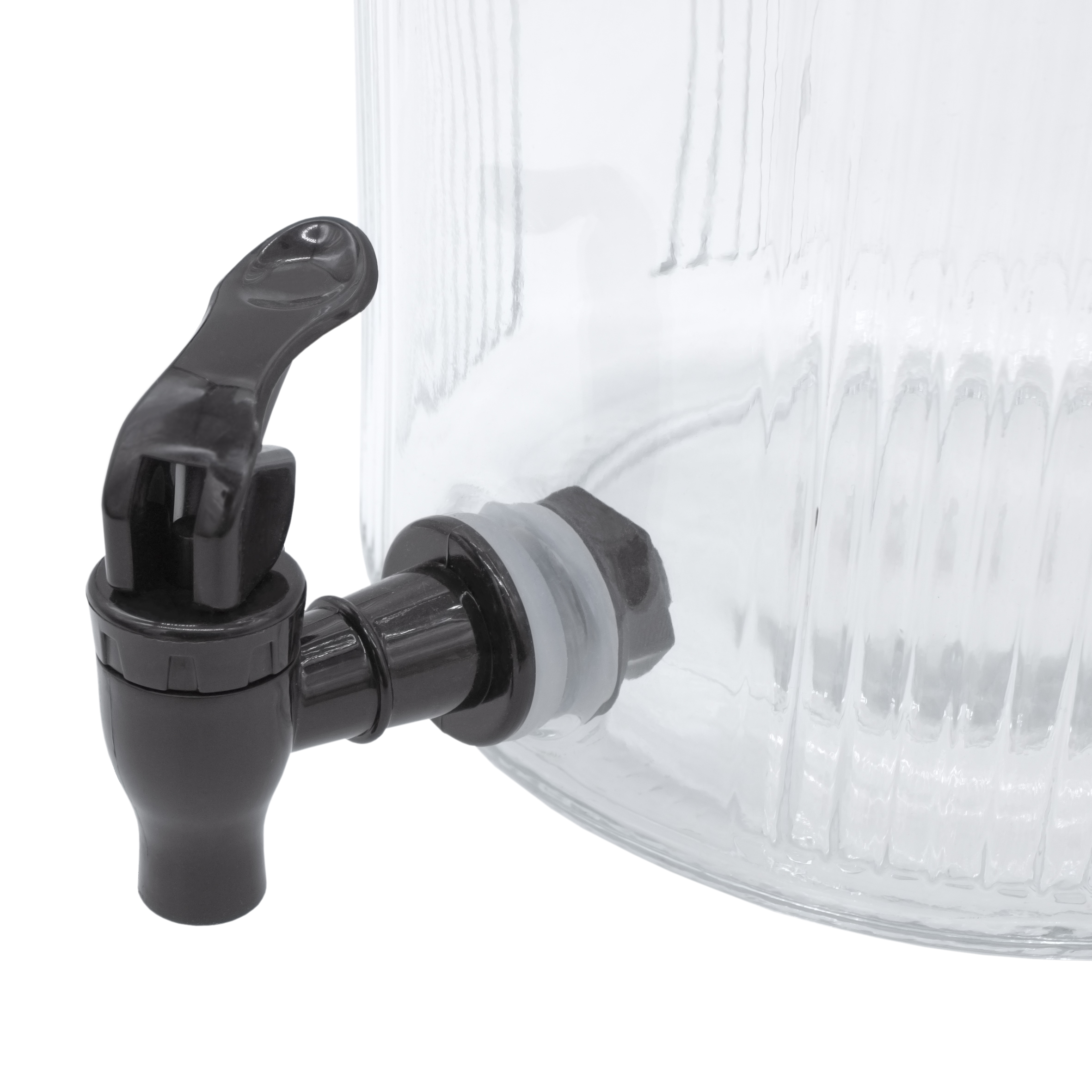 Getränke Spender mit Zapfhahn - 5 Liter - Glas Wasserspender mit Schraubverschluss