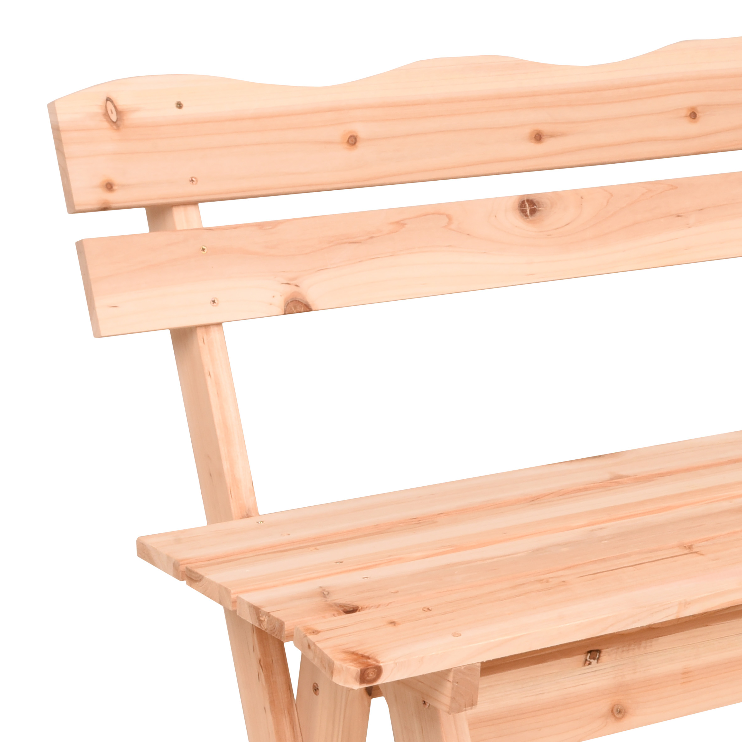 Massivholz Gartenbank 3-Sitzer mit Rückenlehne - 150 x 62 cm - Holz Sitzbank wetterfest 200 kg Belastbarkeit