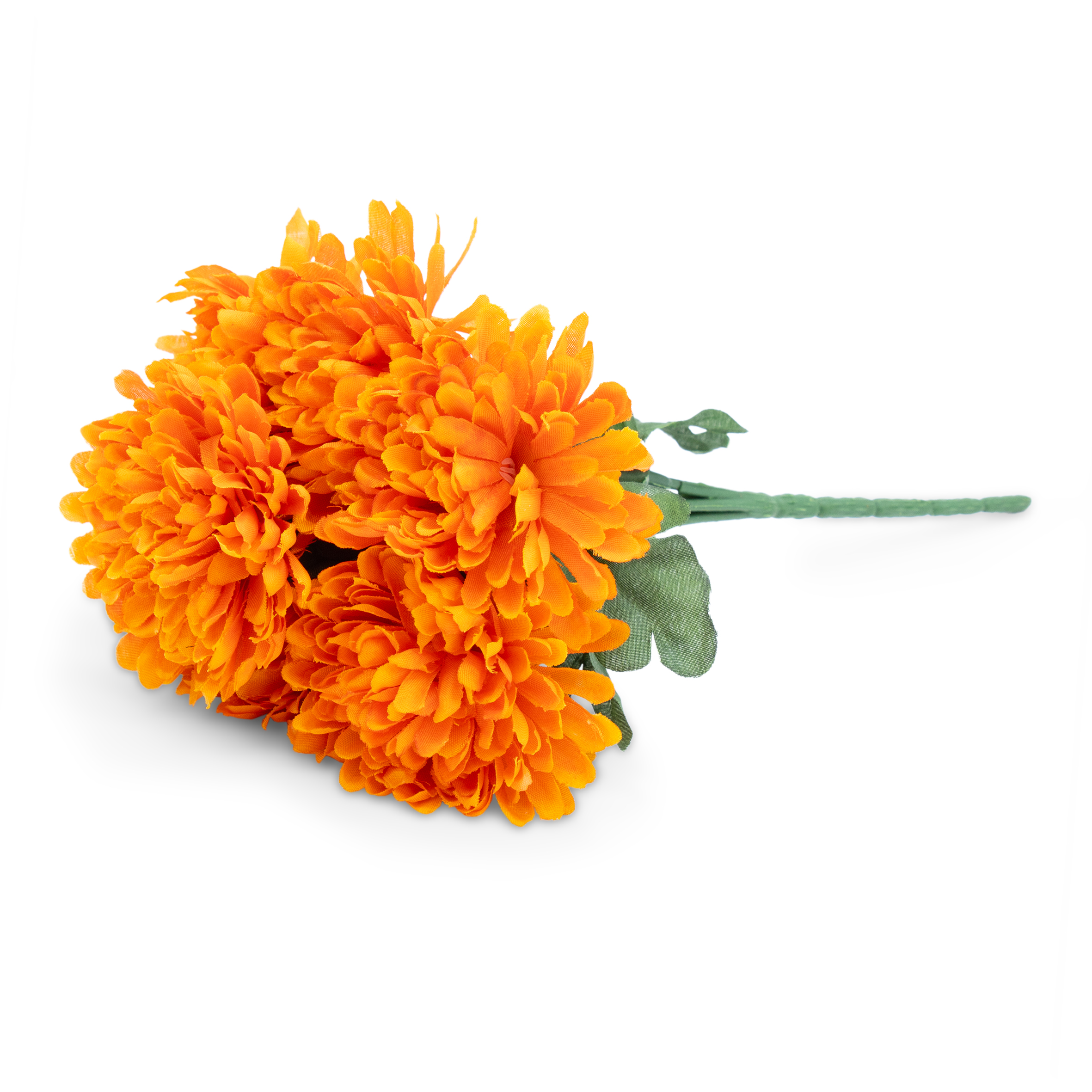 Chrysanthemen Strauß künstlich 2er Set - orange - Deko Blumenstrauß mit 7 Stielen