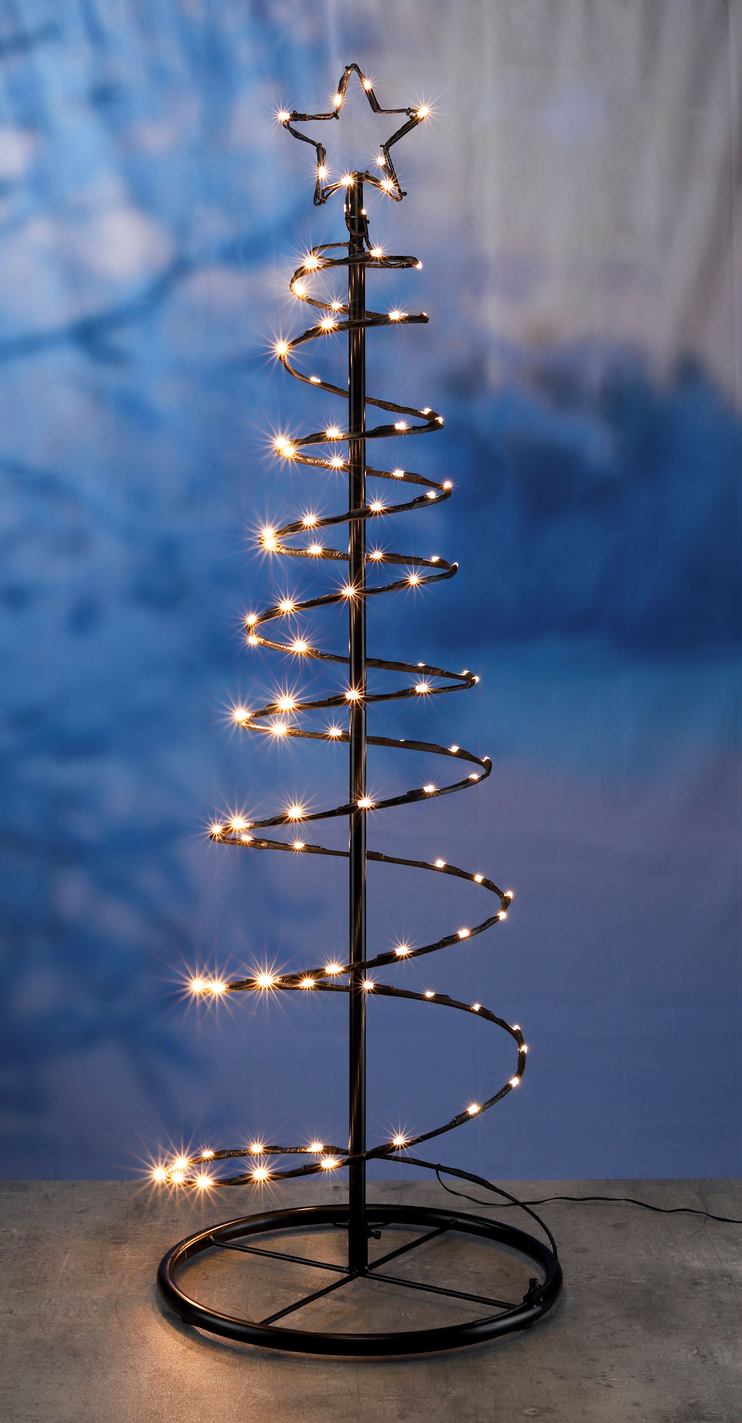 Metall Weihnachtsbaum mit 100 warmweißen LED ca. 120 cm x 40 cm