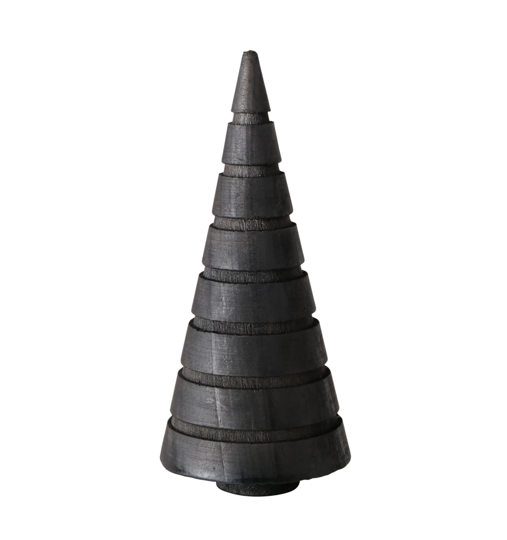Holz Deko Tannenbäume 3er Set zum Hinstellen 15 cm - schwarz - Weihnachtbaum Figur aus Kiefer zur winterlichen Dekoration