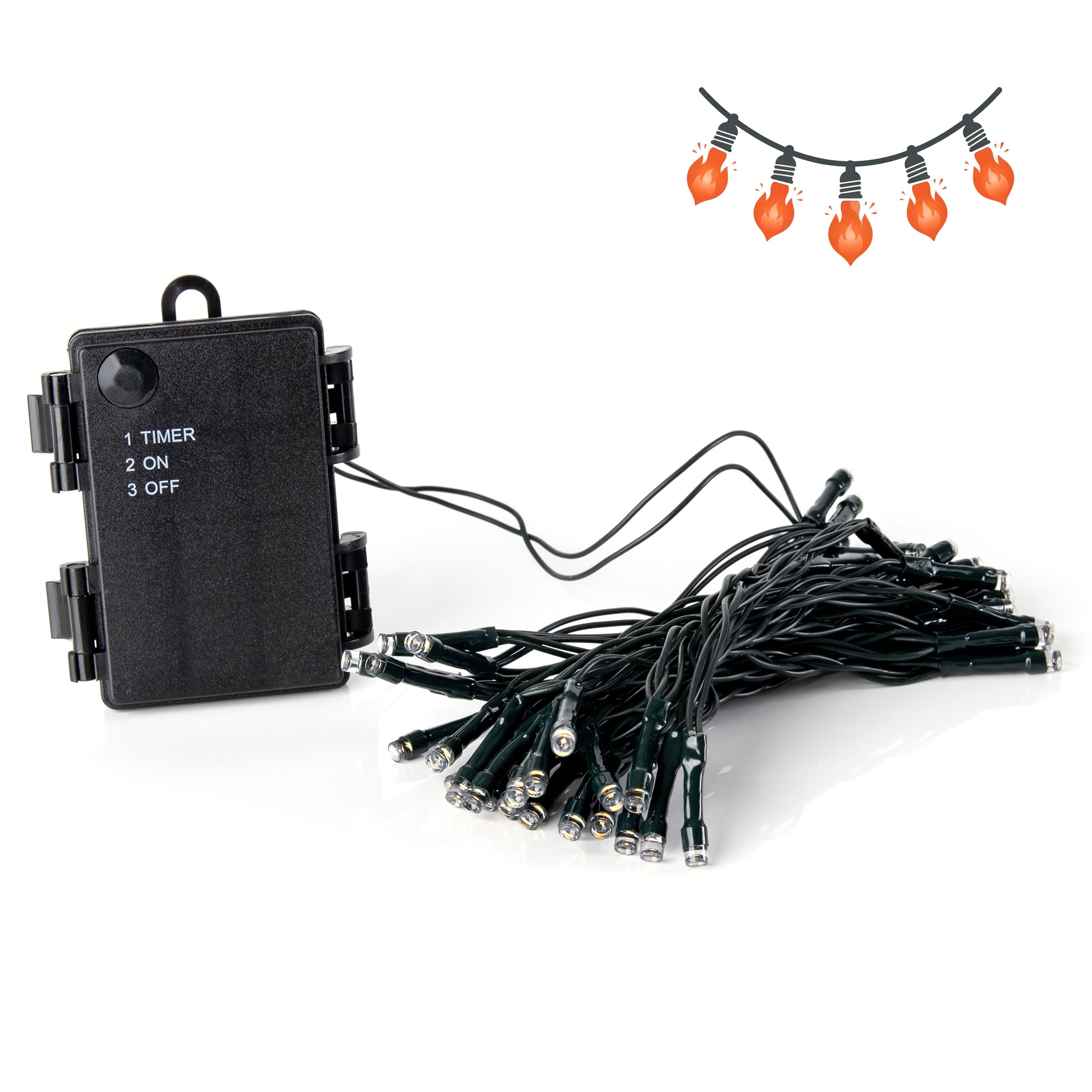 Flame LED Lights Lichterkette mit Timer - Länge wählbar