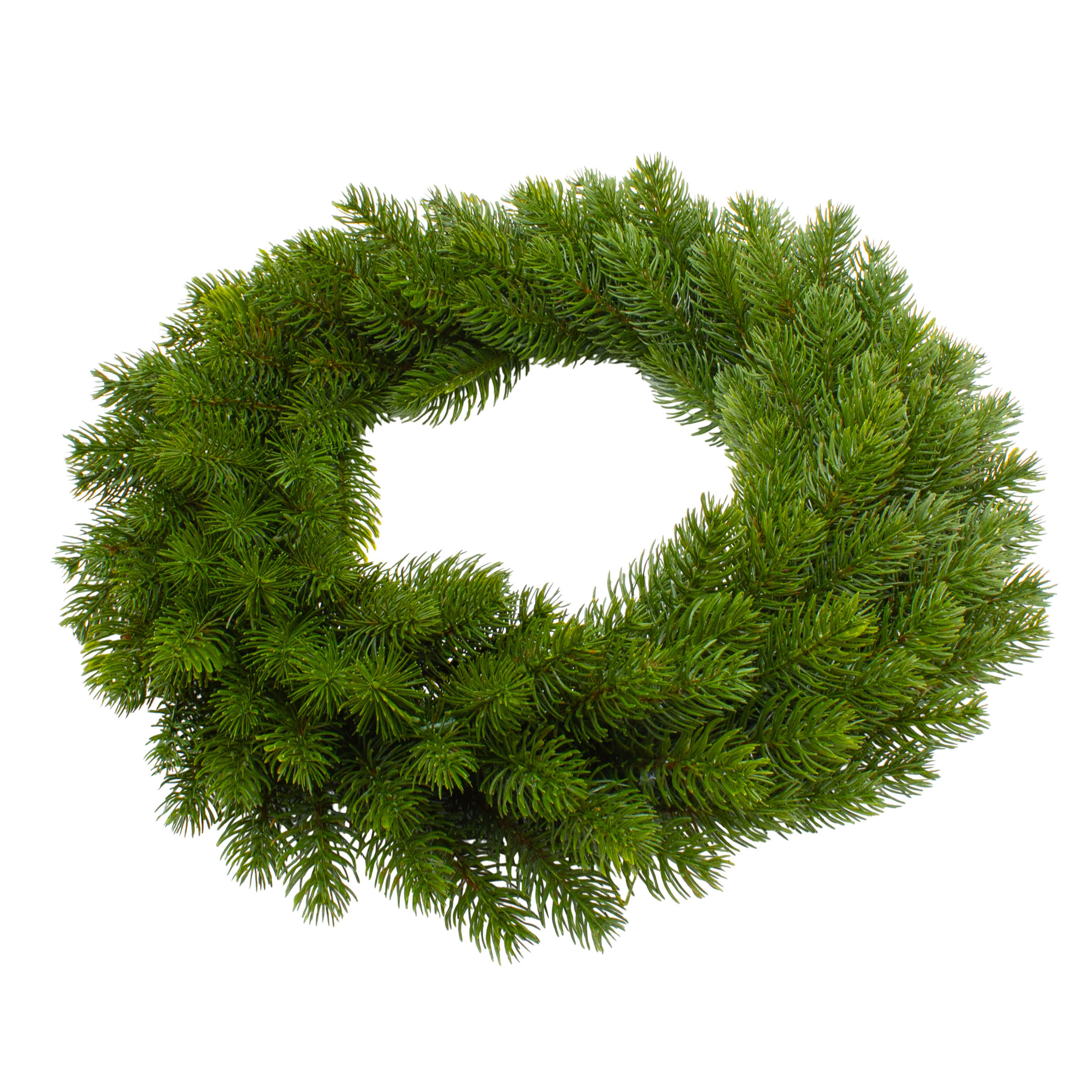 Künstlicher Edel Tannenkranz grün halbgebunden aus Spritzguss - 48 cm - Hochwertiger Adventskranz mit naturgetreuen Tannenspitzen