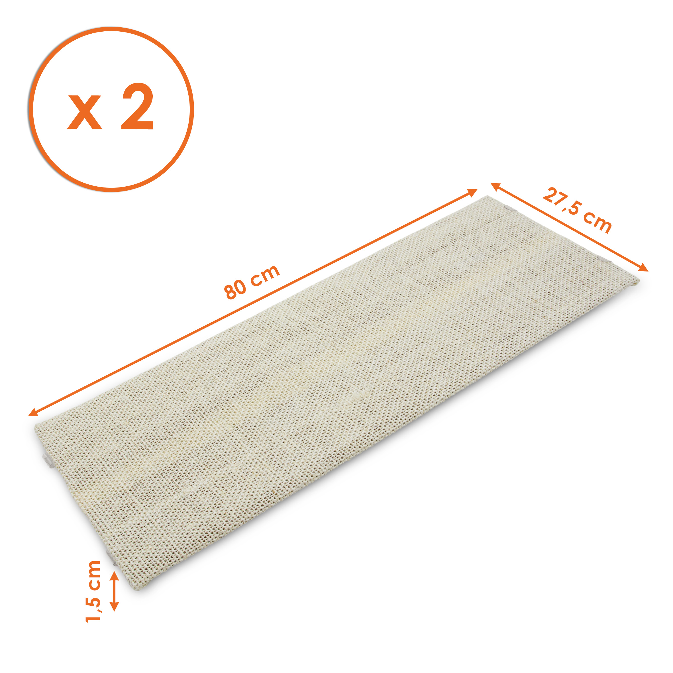Katzen Kratzbrett mit 2 verschiedenen Seiten - 50 cm oder 80 cm / 1er oder 2er Pack - Sisal und Plüsch Kratzecke zum Legen oder Hängen