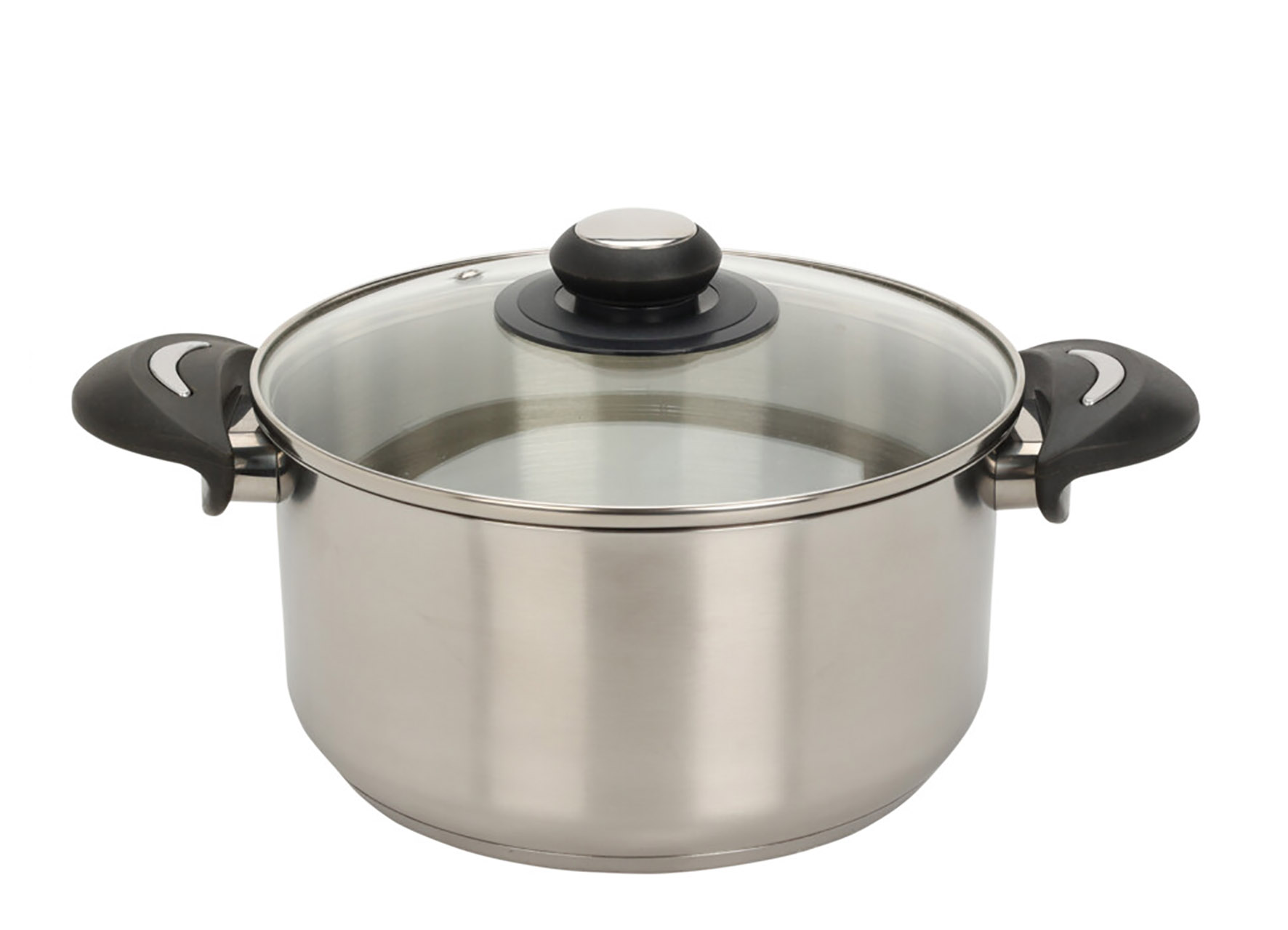Edelstahl Kochtopf mit Glasdeckel - 1,4 bis 5,4 L - Universal Küchentopf mit Griffen - Topf für Nudeln Kartoffeln Suppen Saucen Eintopf spülmaschinenfest