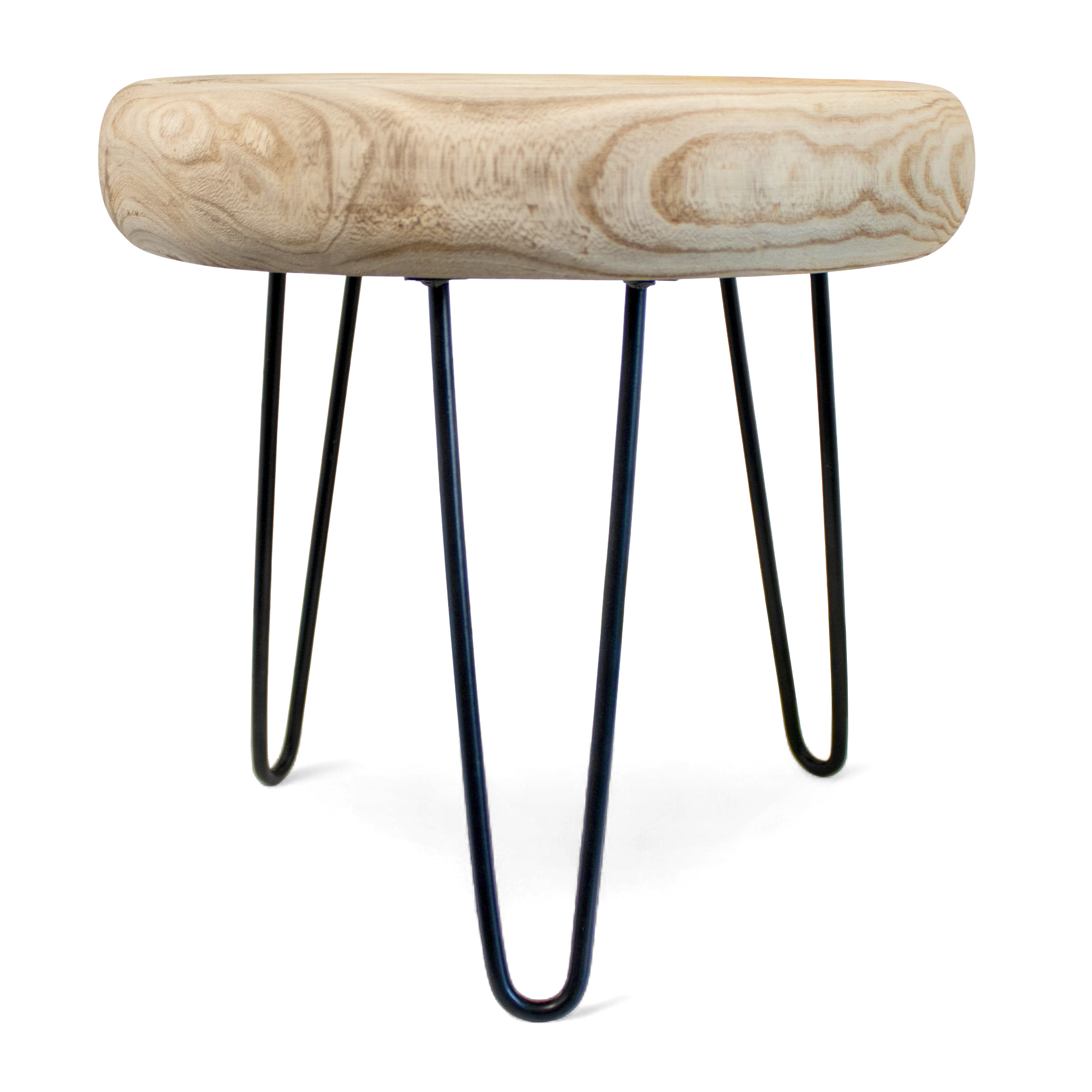 Holz Blumenhocker natur mit 3 Beinen - 32 cm - Massivholz Pflanzenständer rund naturbelassen