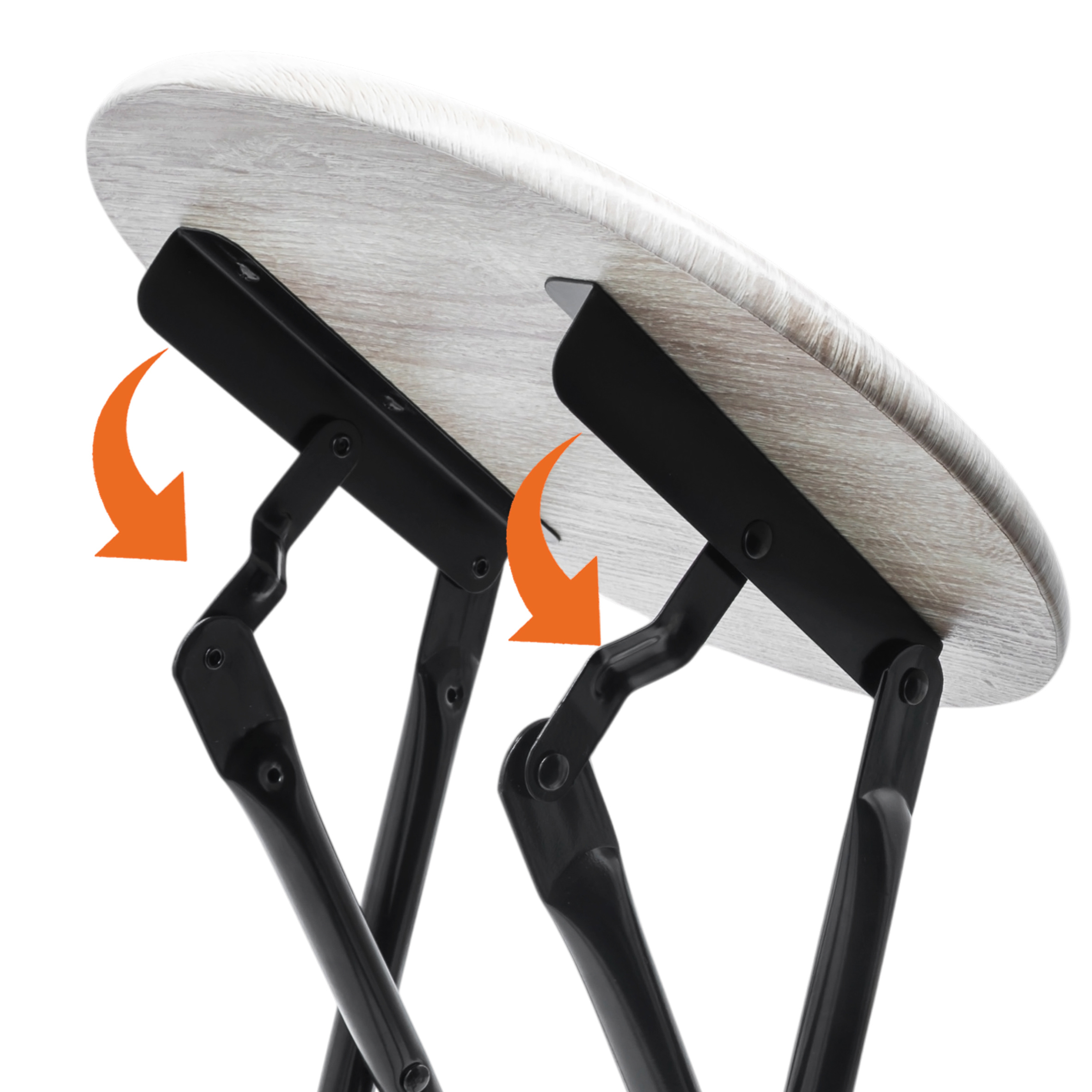 Holz Metall Klapphocker - 47 x 33 cm - Klapp Stuhl Sitz Hocker klappbar rund