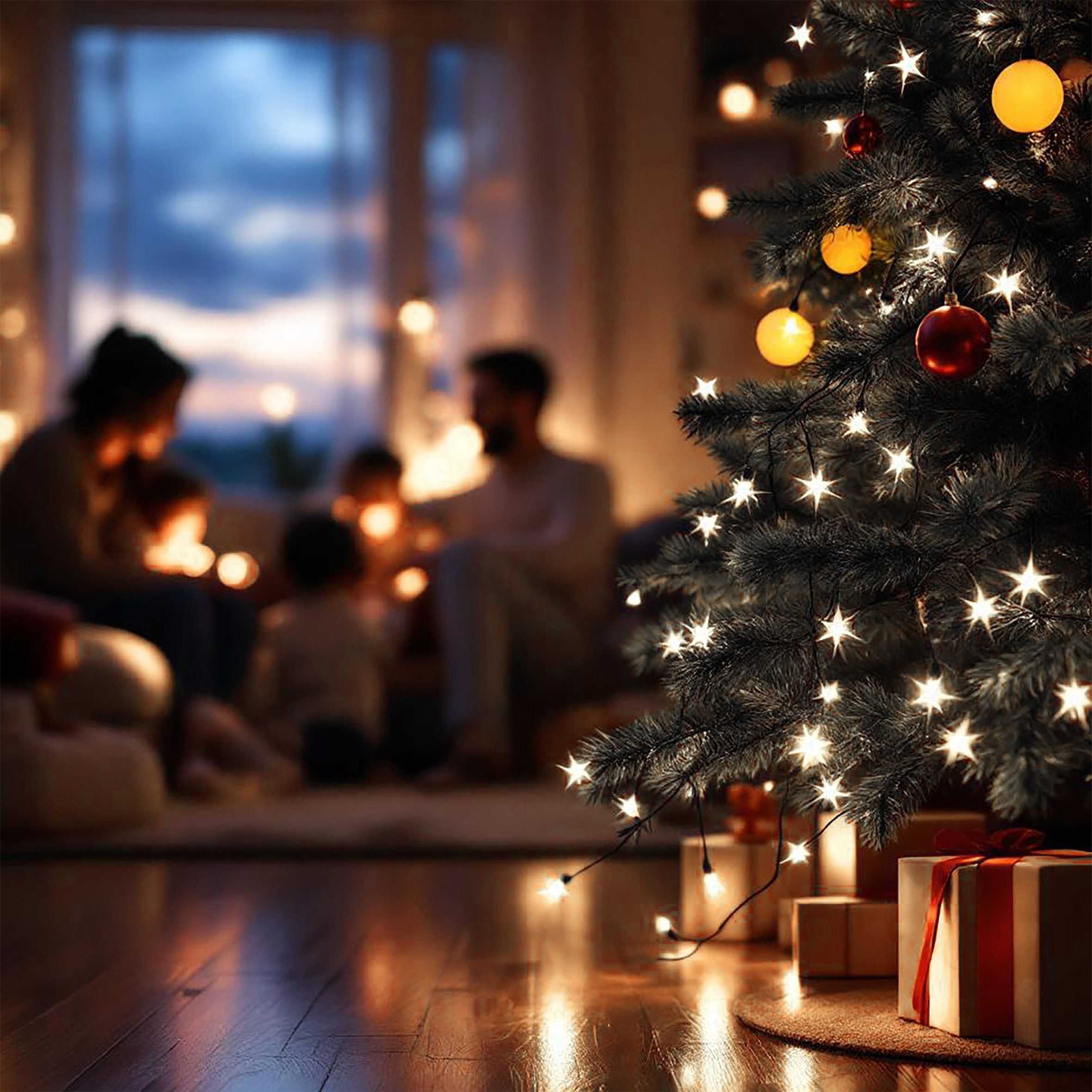 LED Weihnachts Lichterkette kalt weiß - 80 LED - Deko Garten Beleuchtung für Innen und Außen