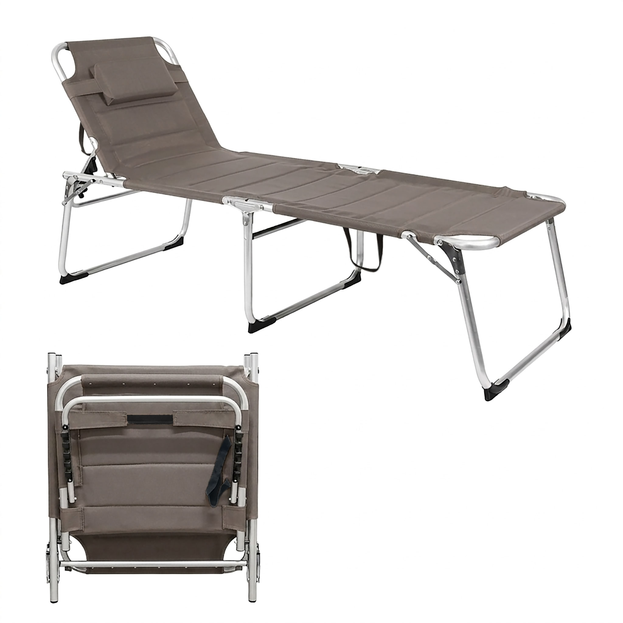Alu Gartenliege XXL - versch. Farben - Sonnenliege 150 Kg extra breit Relax Liege