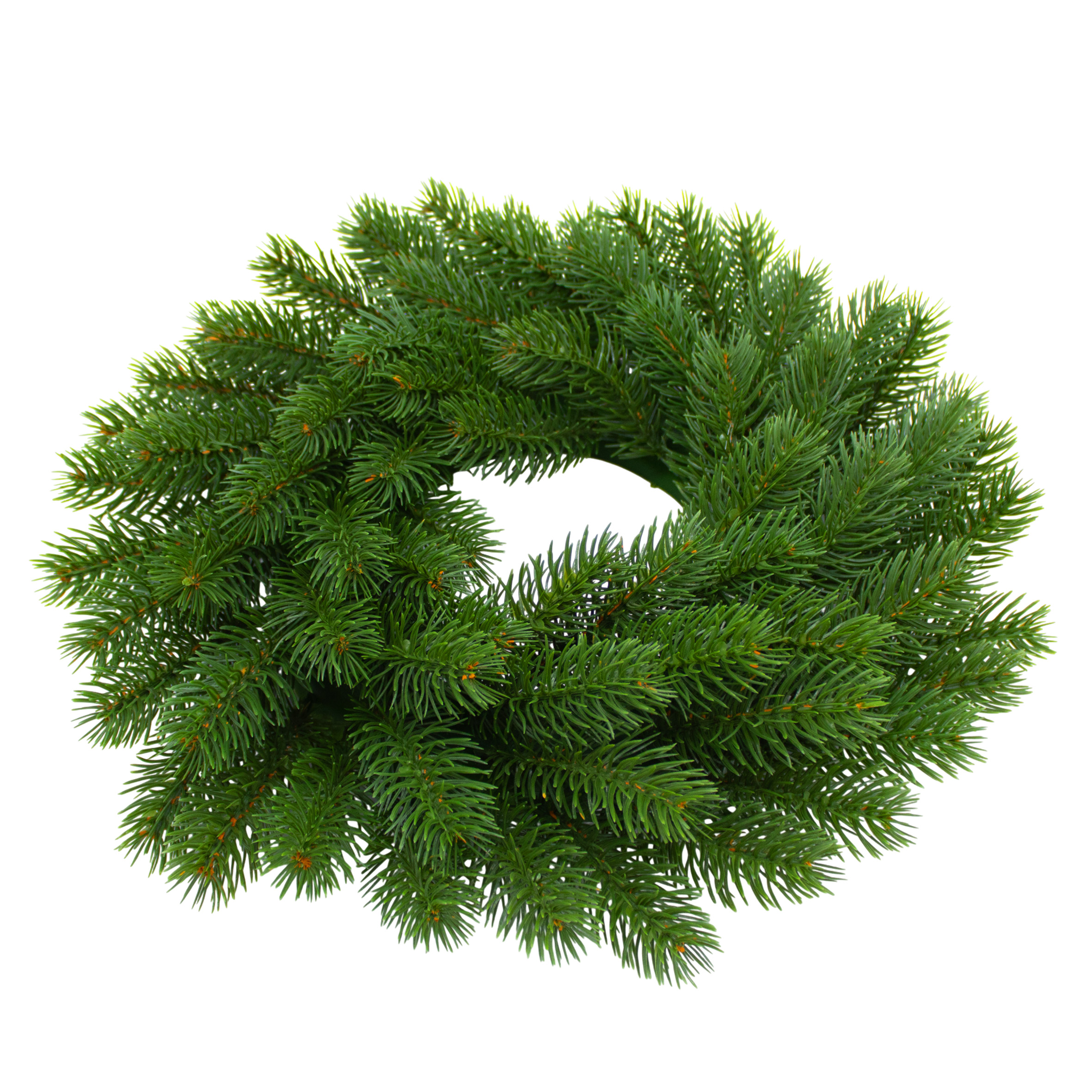 Künstlicher Spritzguss Tannenkranz grün halbgebunden - 37 cm - Weihnachts Türkranz mit naturgetreuen Kunst Tannenspitzen