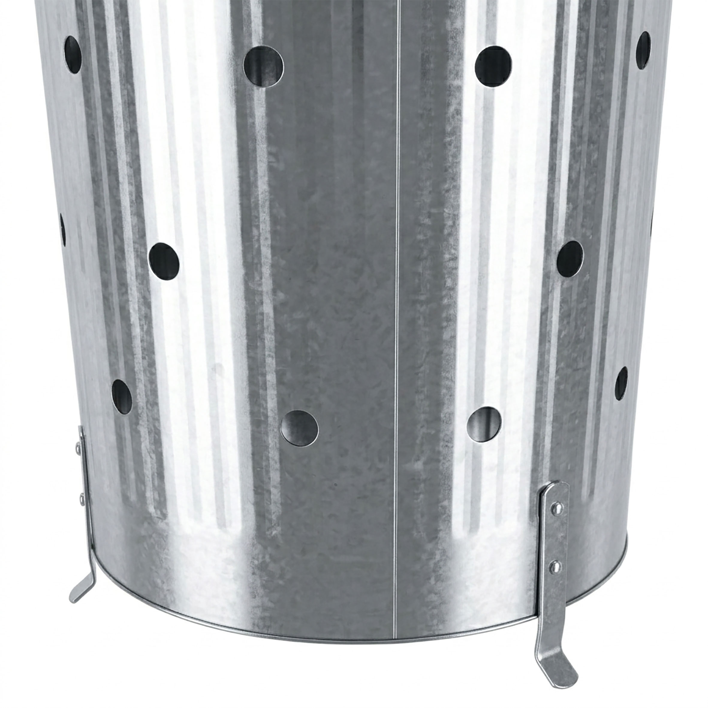 Verbrennungstonne verzinkt  ca. 74 cm x 47 cm abnehmbarer Deckel mit Abzug und Griff