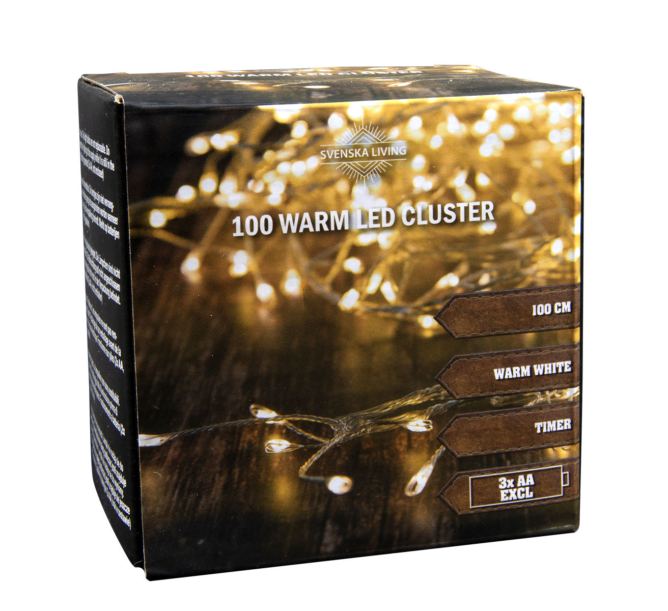Lichterkette 100 Warm LED Cluster - 100cm / Timer 002