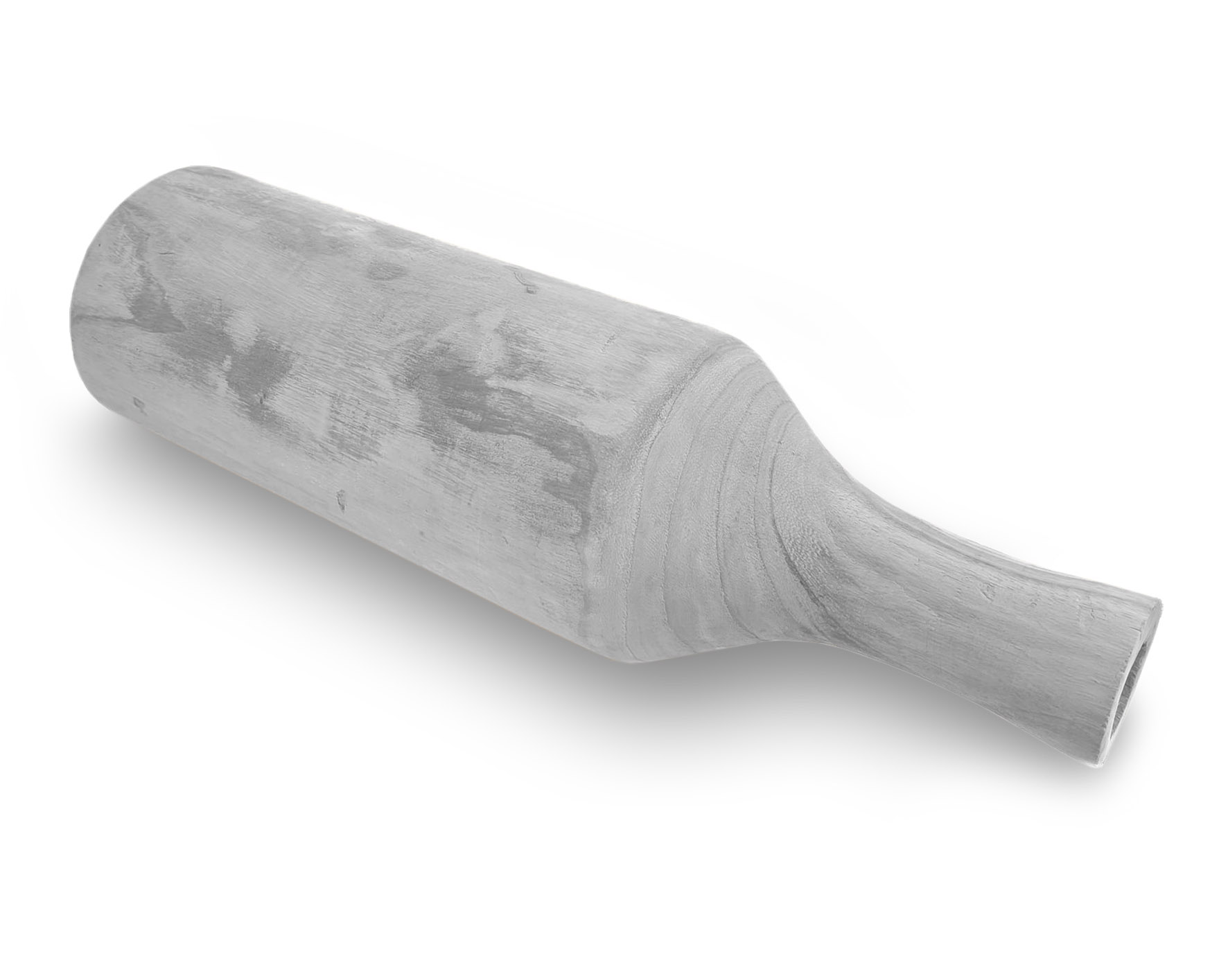 Design Holz Blumen Vase groß - white washed / 46 cm - Holzvase XXL Flasche naturbelassen