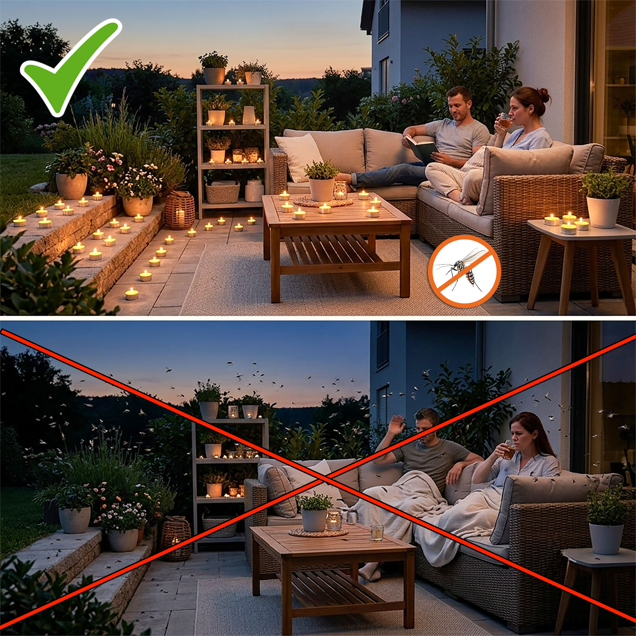 Citronella Duft Teelicht - 80er Pack - Zitronen Duftkerze gegen Mücken