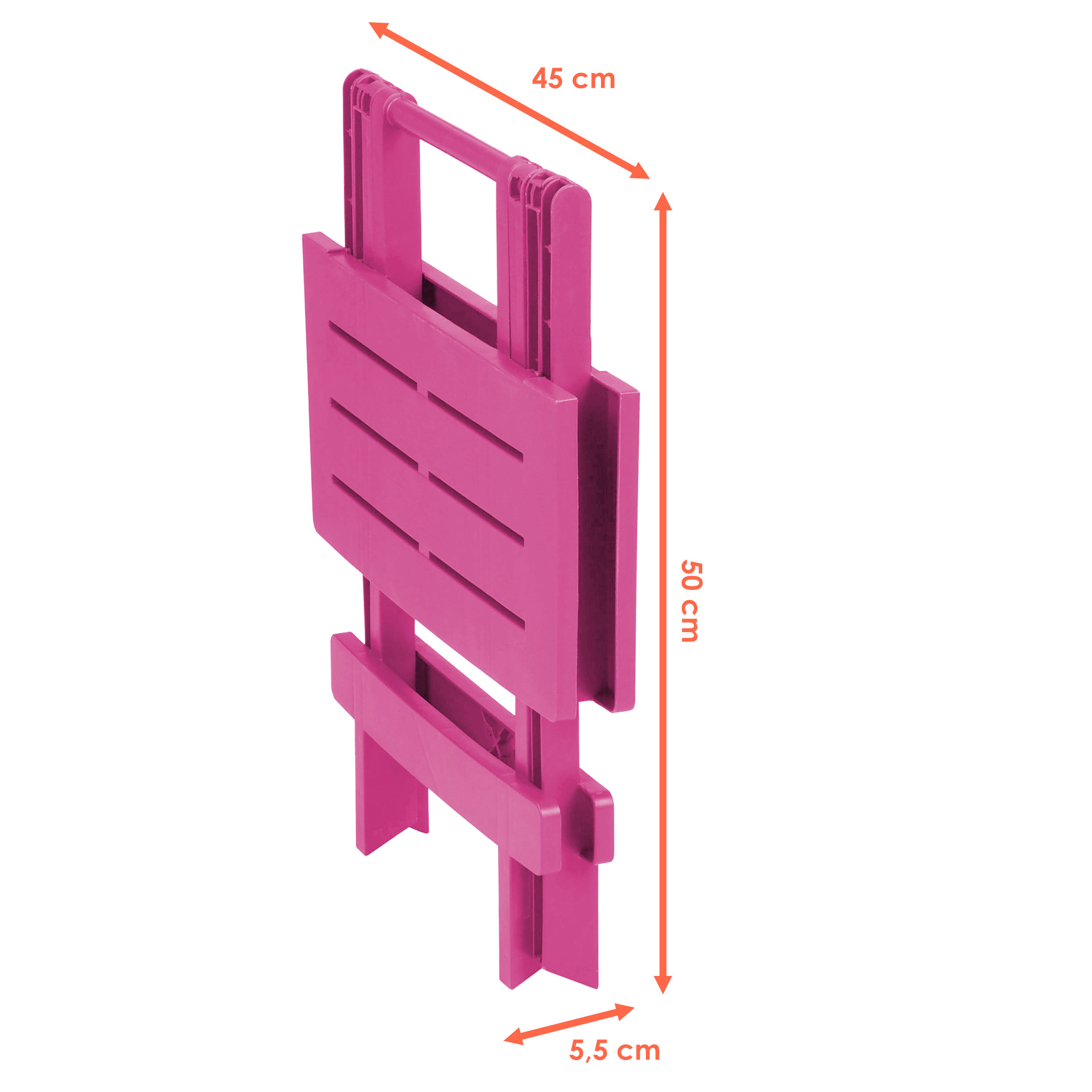 Kunststoff Klapptisch 45 x 43 cm - pink - Garten Beistelltisch klappbar