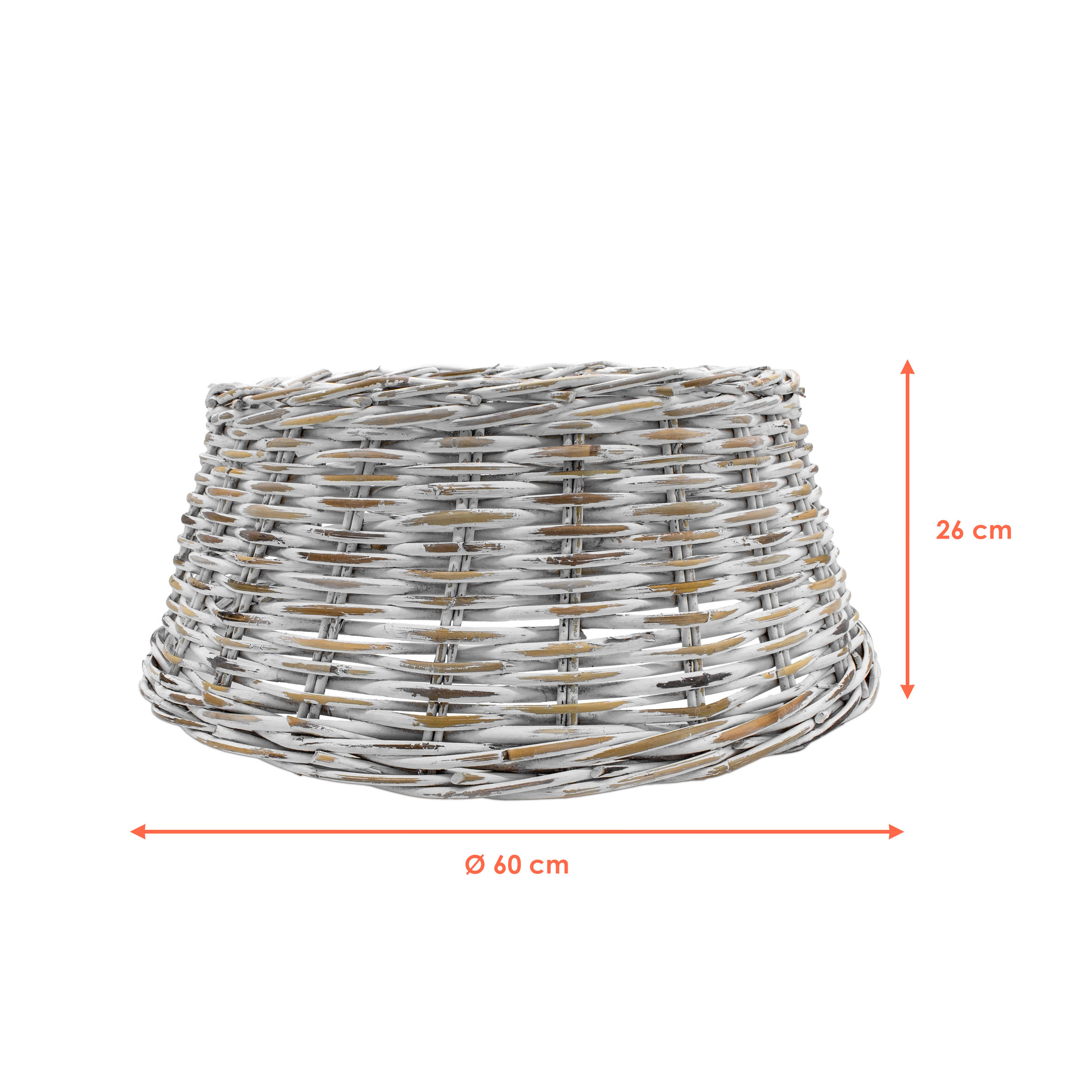 Rattan Weihnachtsbaumrock aus Weide 60 cm - 5 Farben wählbar - Abdeckung für den Christbaum Ständer