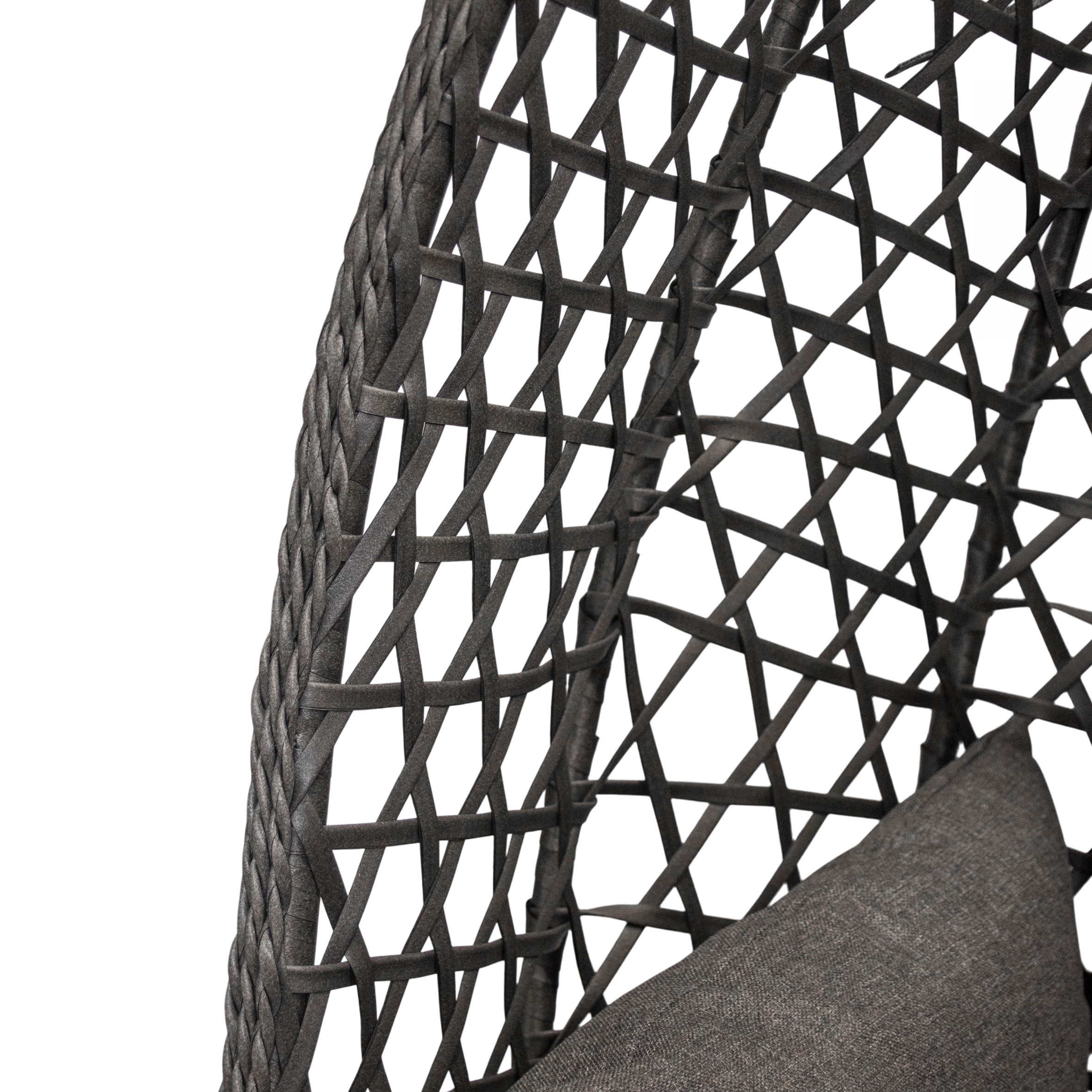 Outdoor Hängesessel mit Gestell und Standfuß 194 x 104 cm - anthrazit - Polyrattan Hängestuhl mit Sitz-und Kopfkissen für Außen und Innen