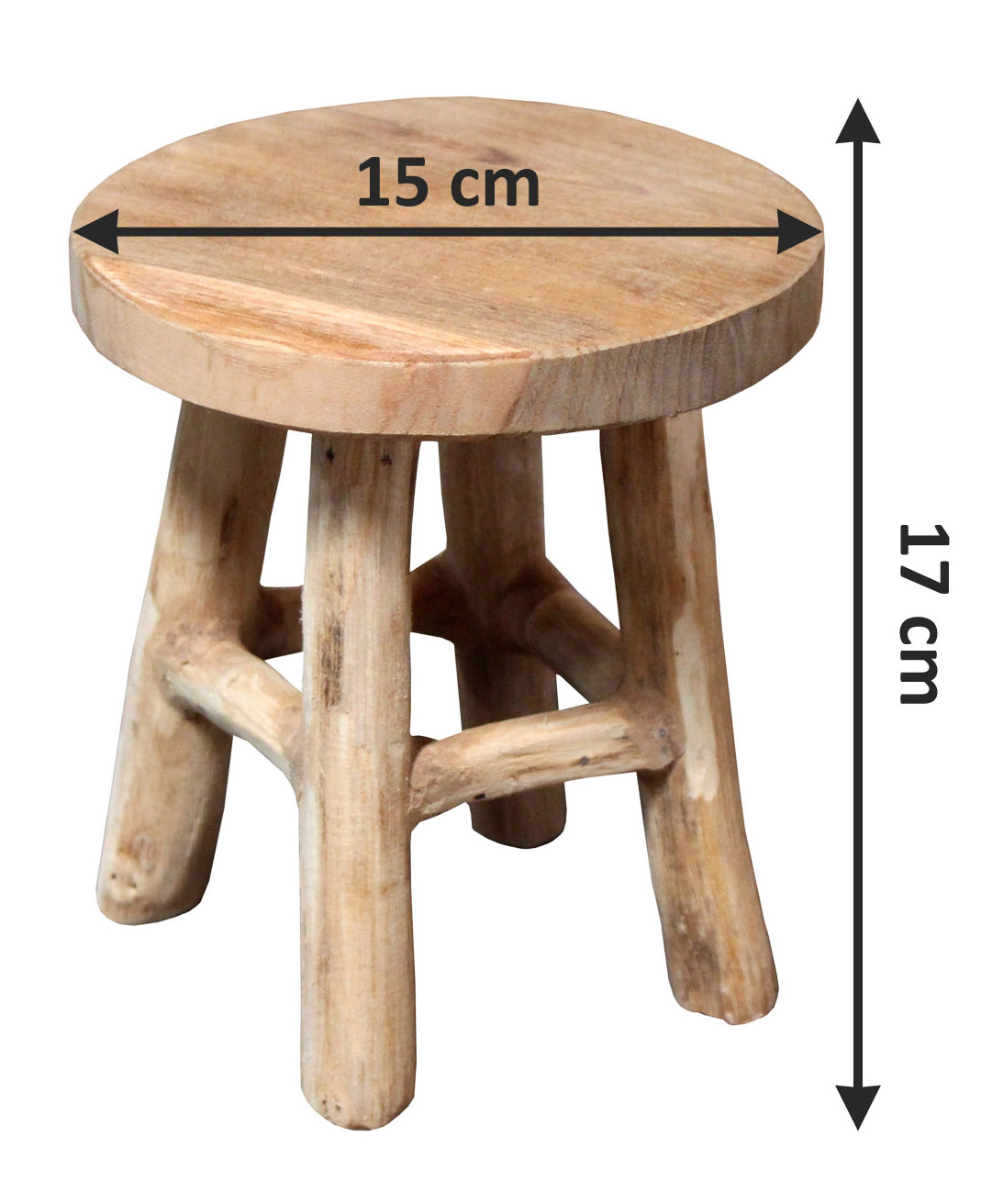 Teak Blumenhocker rund - Farbe und Größe wählbar