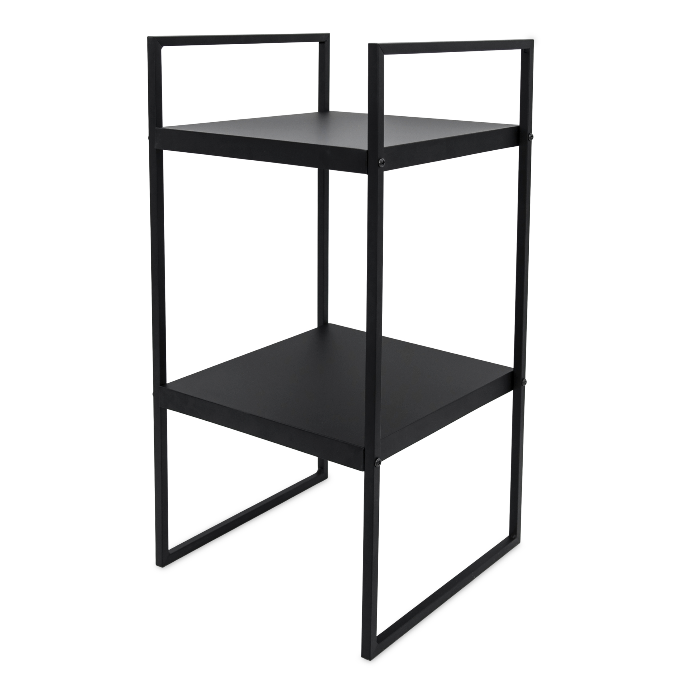 Metall Standregal schwarz offen mit 2 Fächern - 54 x 27 cm