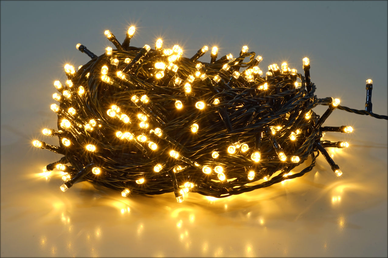 LED Weihnachts Lichterkette warm weiß - 8 Längen / 40-720 LED - Garten Deko Beleuchtung