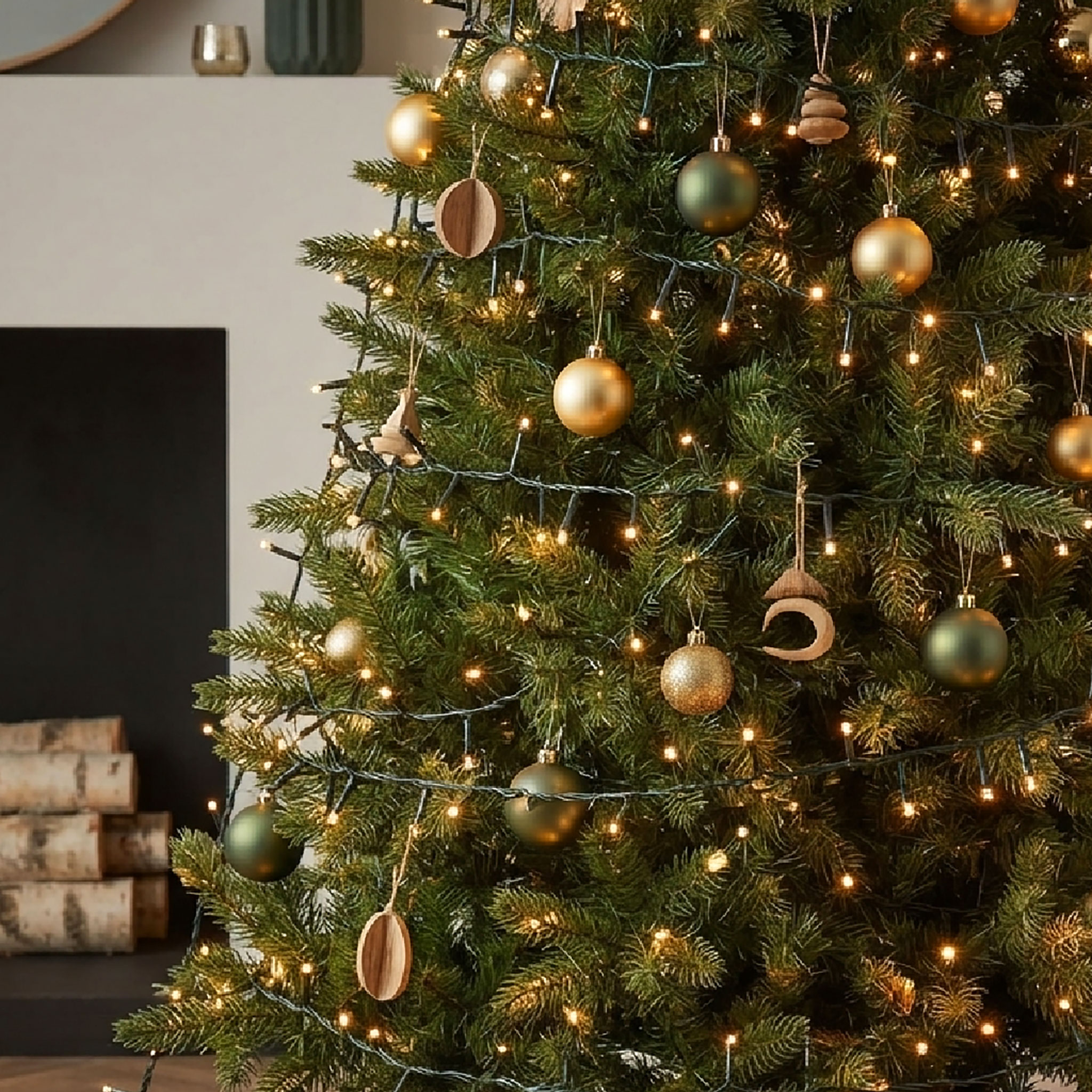 Lichterkette mit 700 LEDs ca. 14 m mit Controller und Speicherchip - Farbe: extra warmweiß