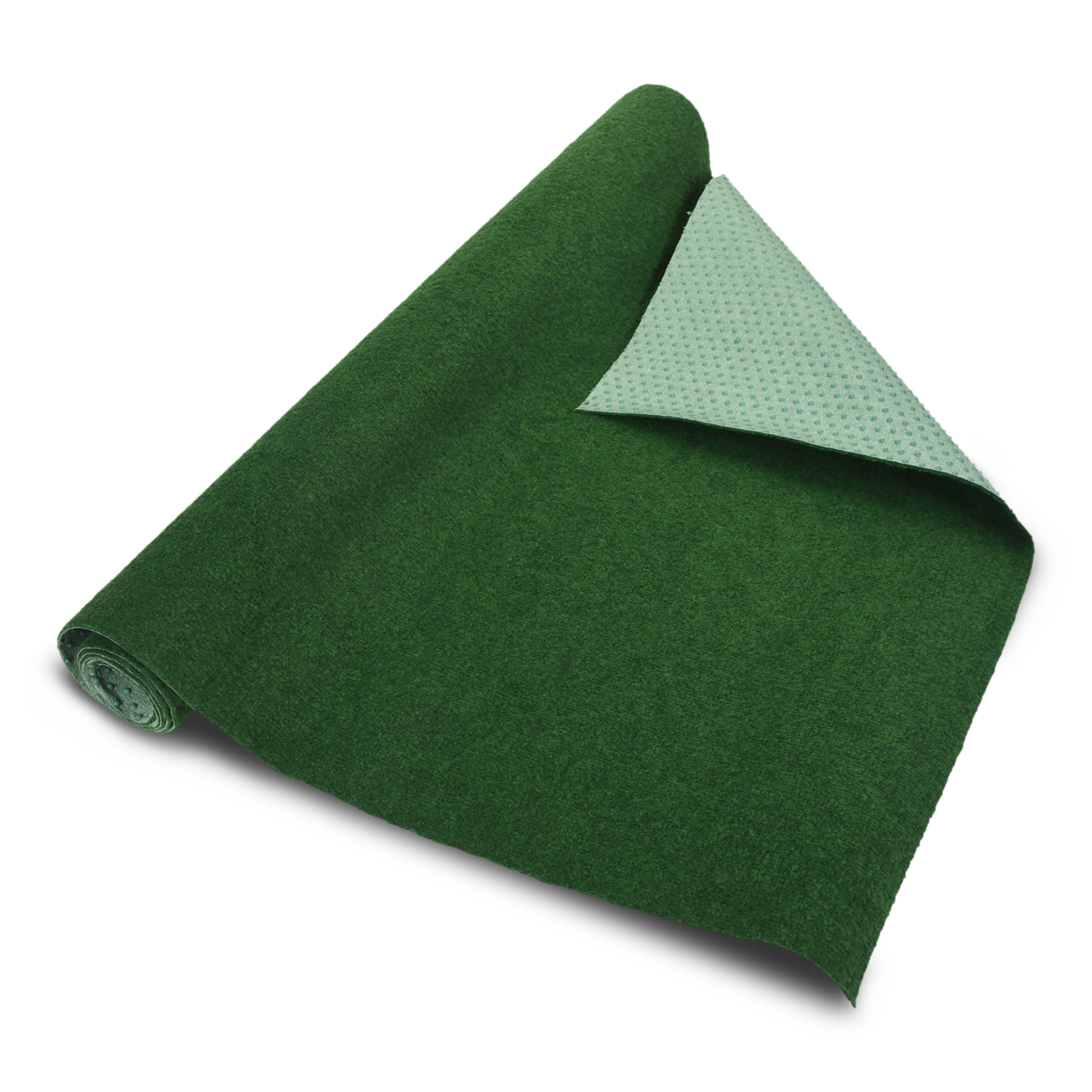 XL Rasen Teppich mit Drainage Noppen - 400 x 100 cm - Outdoor Kunstrasen Matte in grün wetterfest