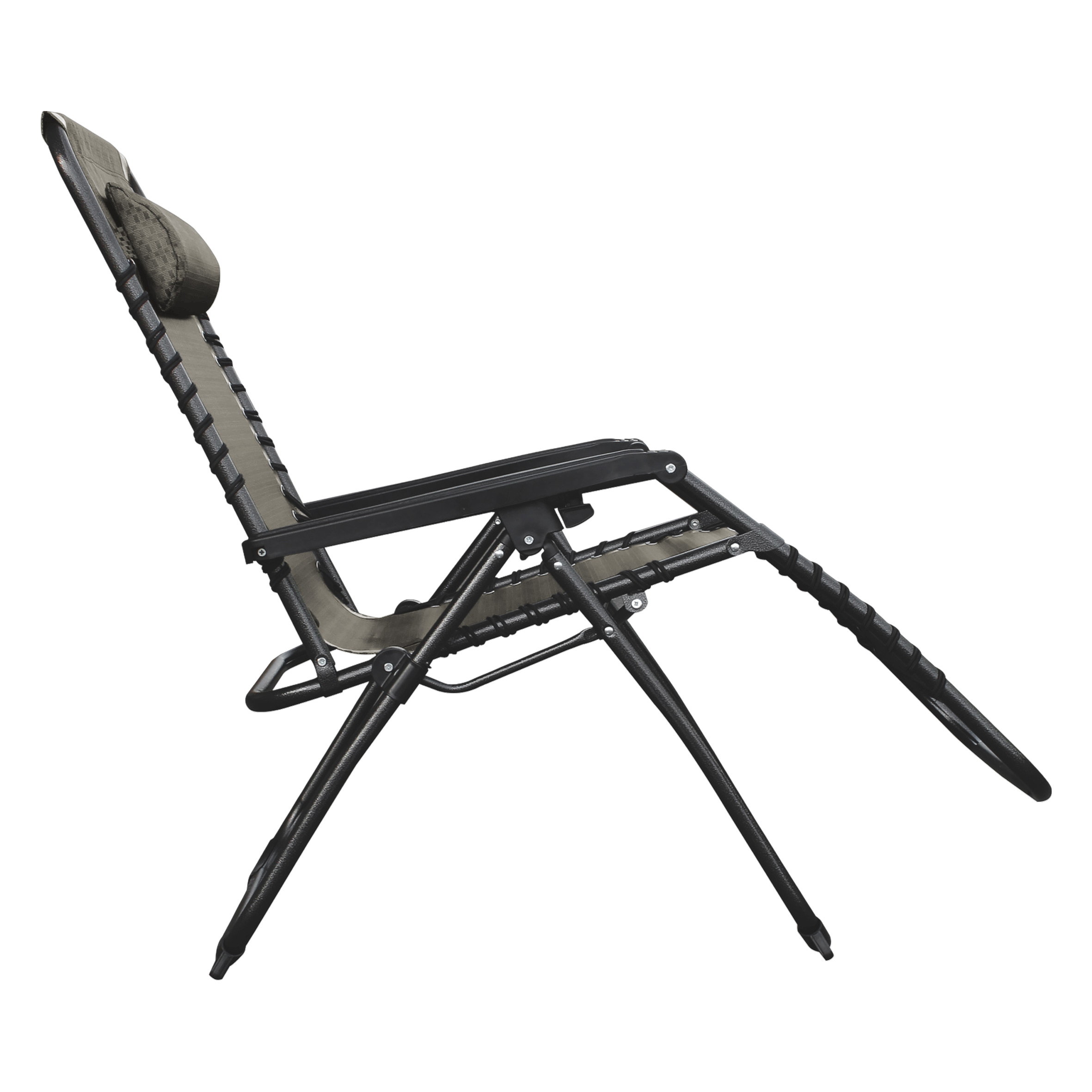 Liegestuhl mit Kopfkissen 2er Set 178 cm klappbar - taupe - Garten Relax Liege mit stufenlos verstellbarer Rückenlehne und Fußteil