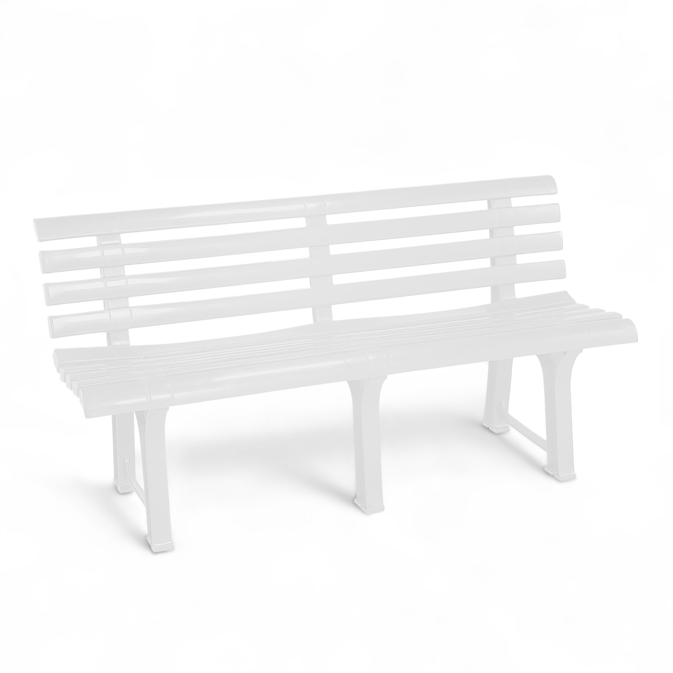 Kunststoff Gartenbank 3-Sitzer 145 x 74 cm - weiß - Garten Sitzbank wetterfest 200 kg Belastbarkeit