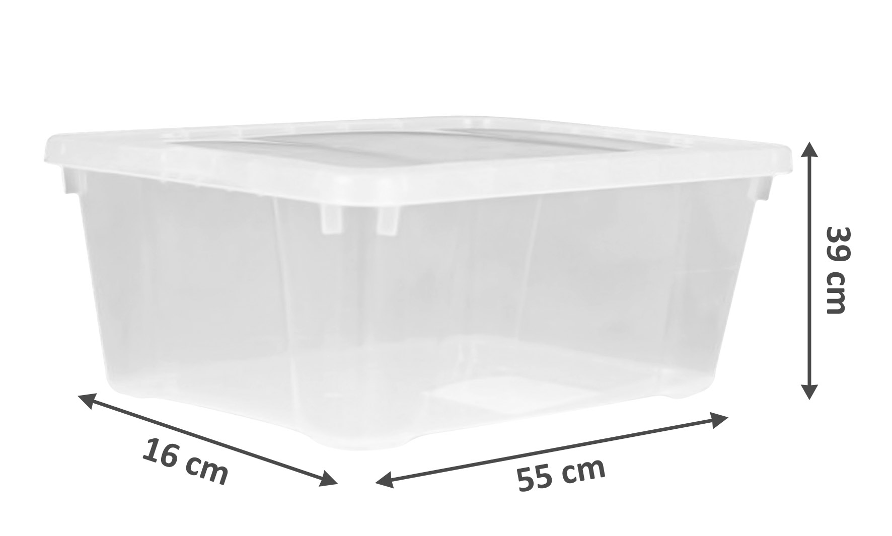 XXL Kunststoff Aufbewahrungsbox transparent 24 Liter - Klarsicht Universal Box 55 x 39 cm
