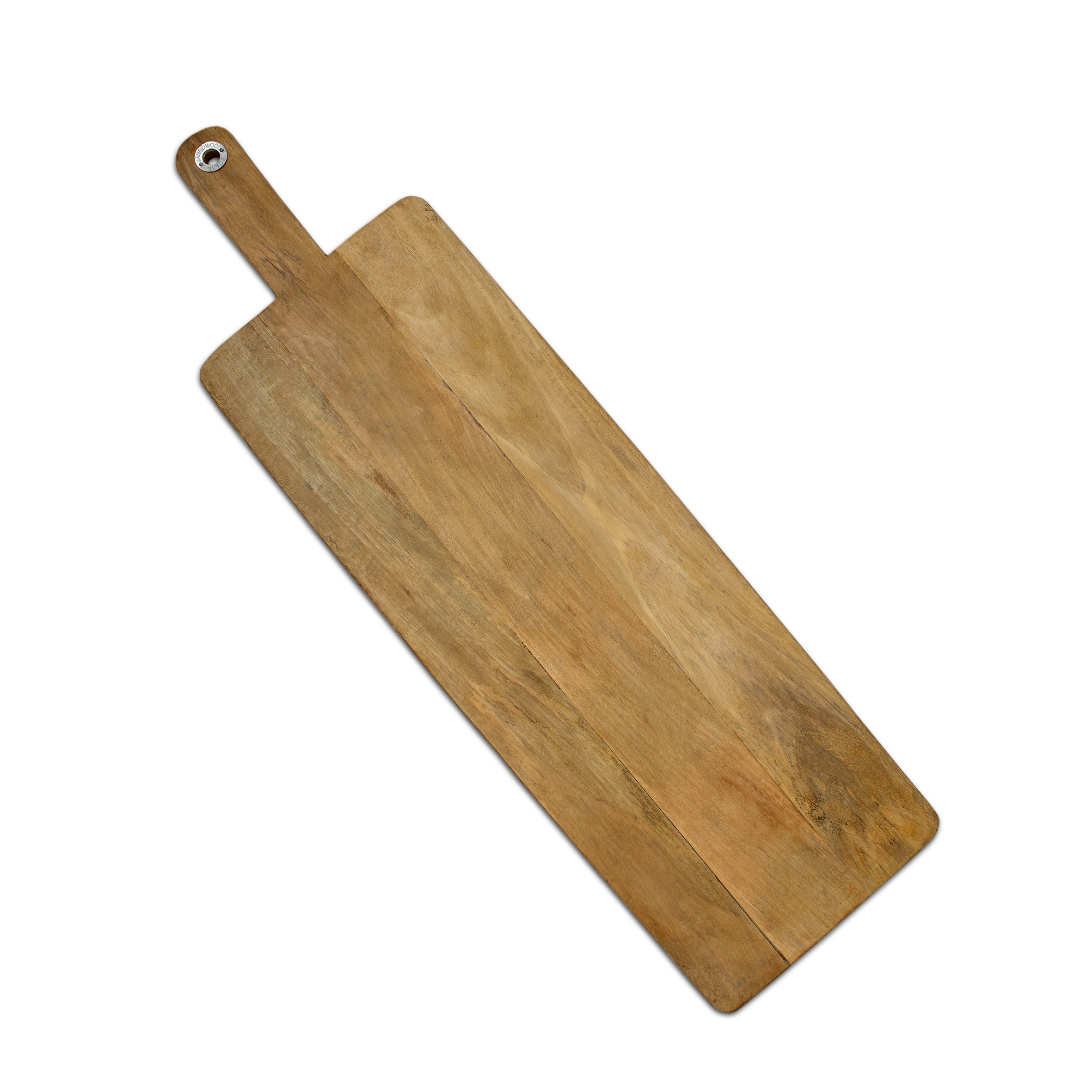 XXL Mango Servierbrett natur mit Griff - 100 x 30 cm - Holz Tapas Brett groß mit Standfuß