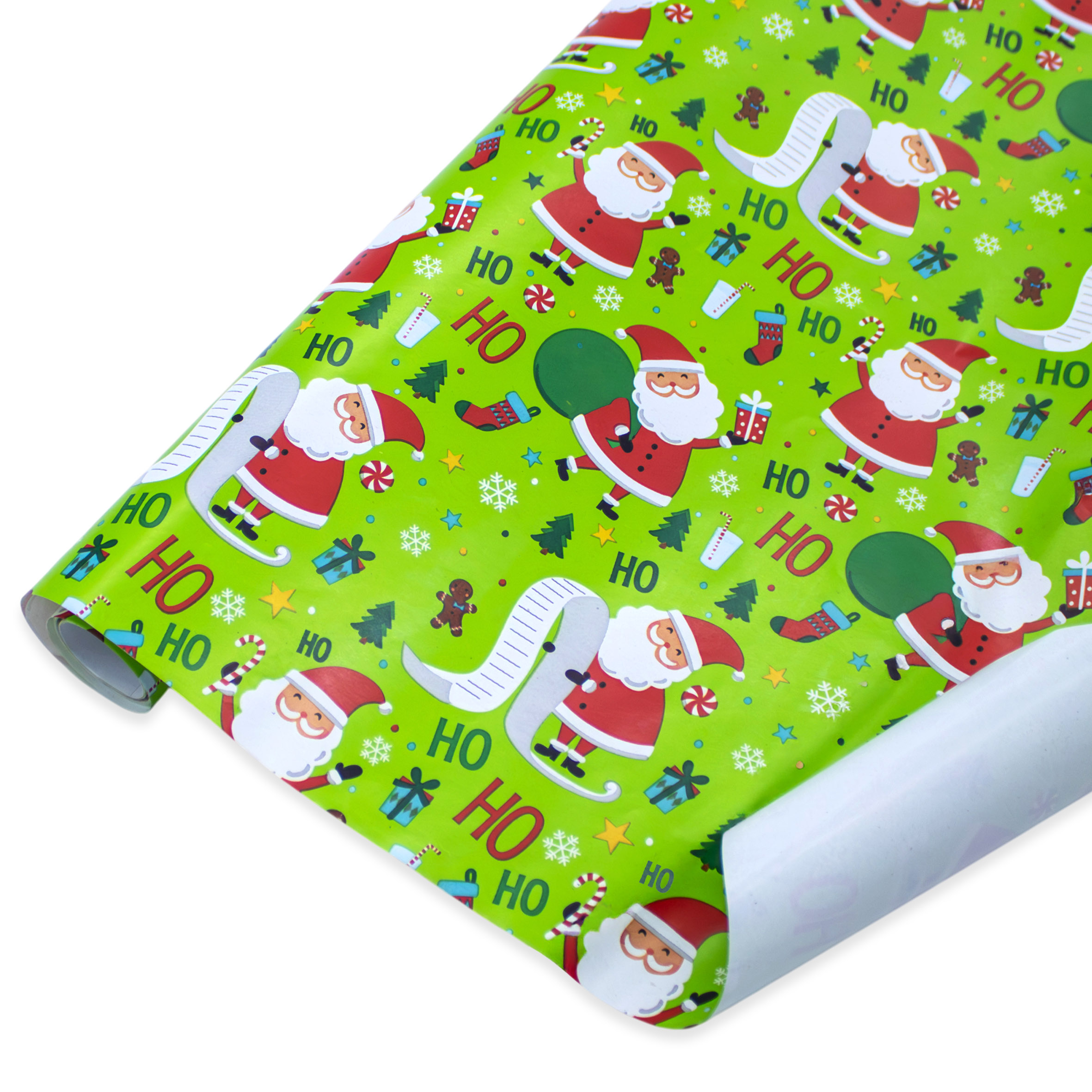 Weihnachts Geschenkpapier 500 x 100 cm mit festlichen Motiven - 4 Stück - XXL Weihnachtsgeschenk Papierrolle 5 Meter bunt