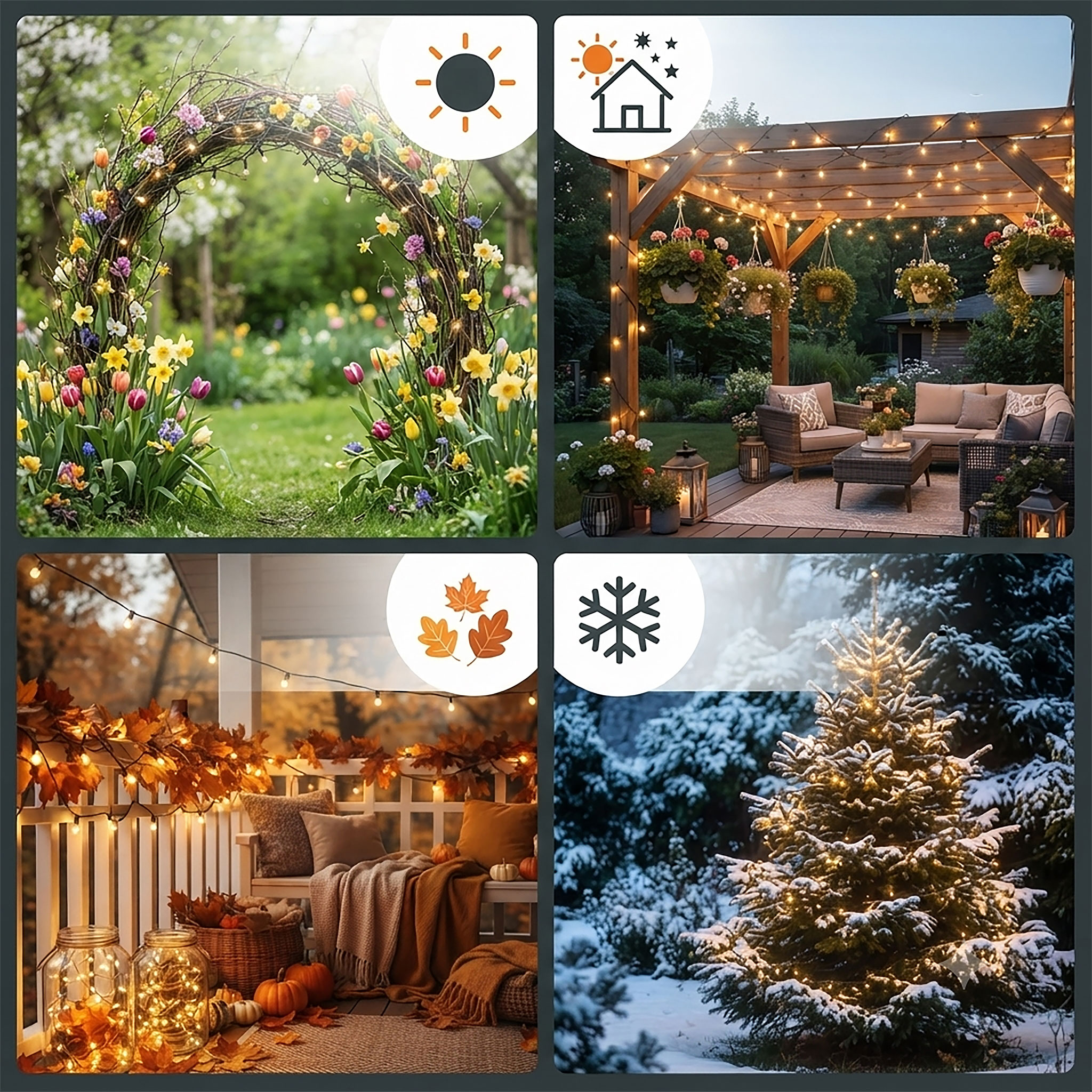 LED Weihnachts Lichterkette warm weiß - 8 Längen / 40-720 LED - Garten Deko Beleuchtung
