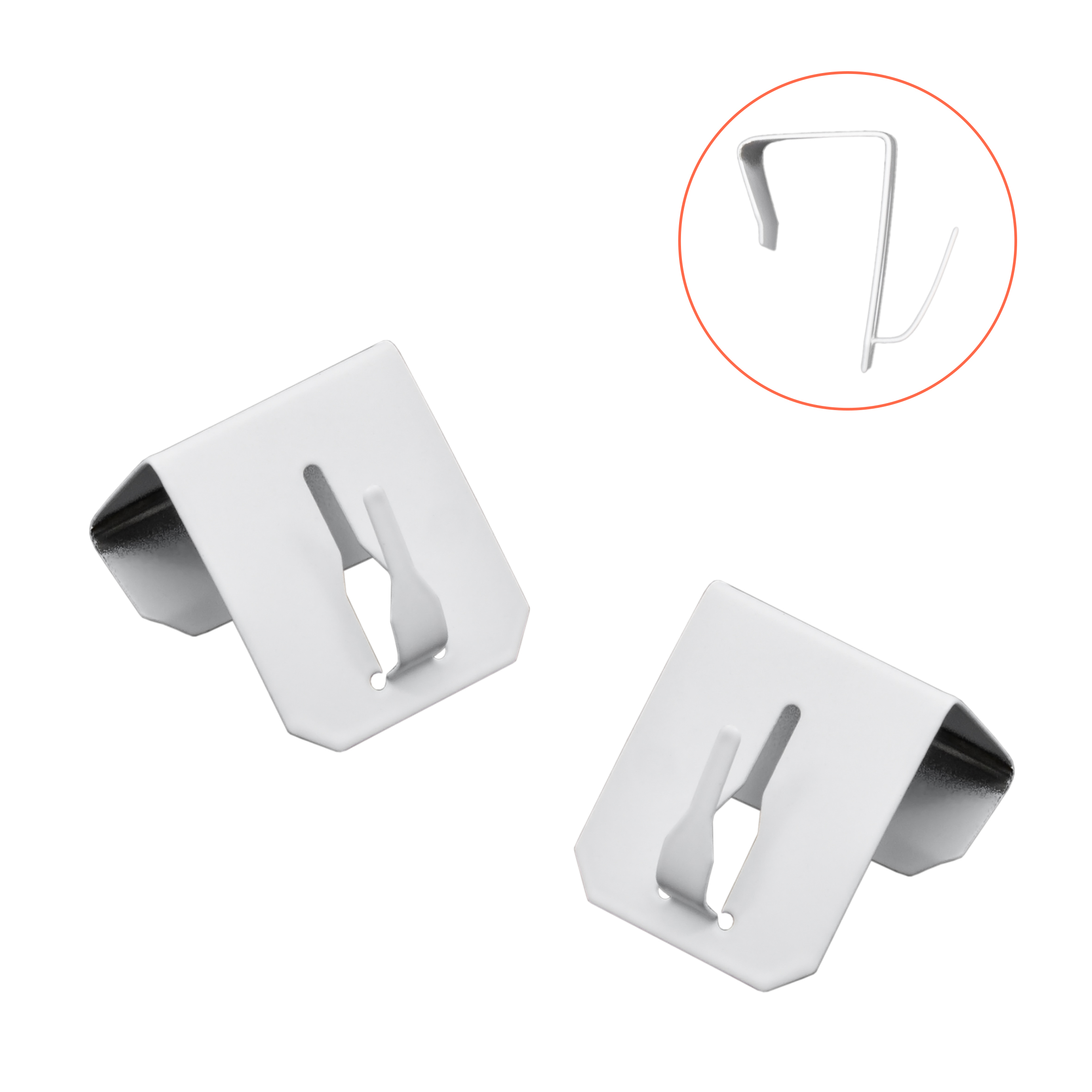 Metall Fensterhaken weiß für 12-20 mm Rahmendicke - 12 Stück - Fensterclip zum Anbringen von Lichterketten und Girlanden