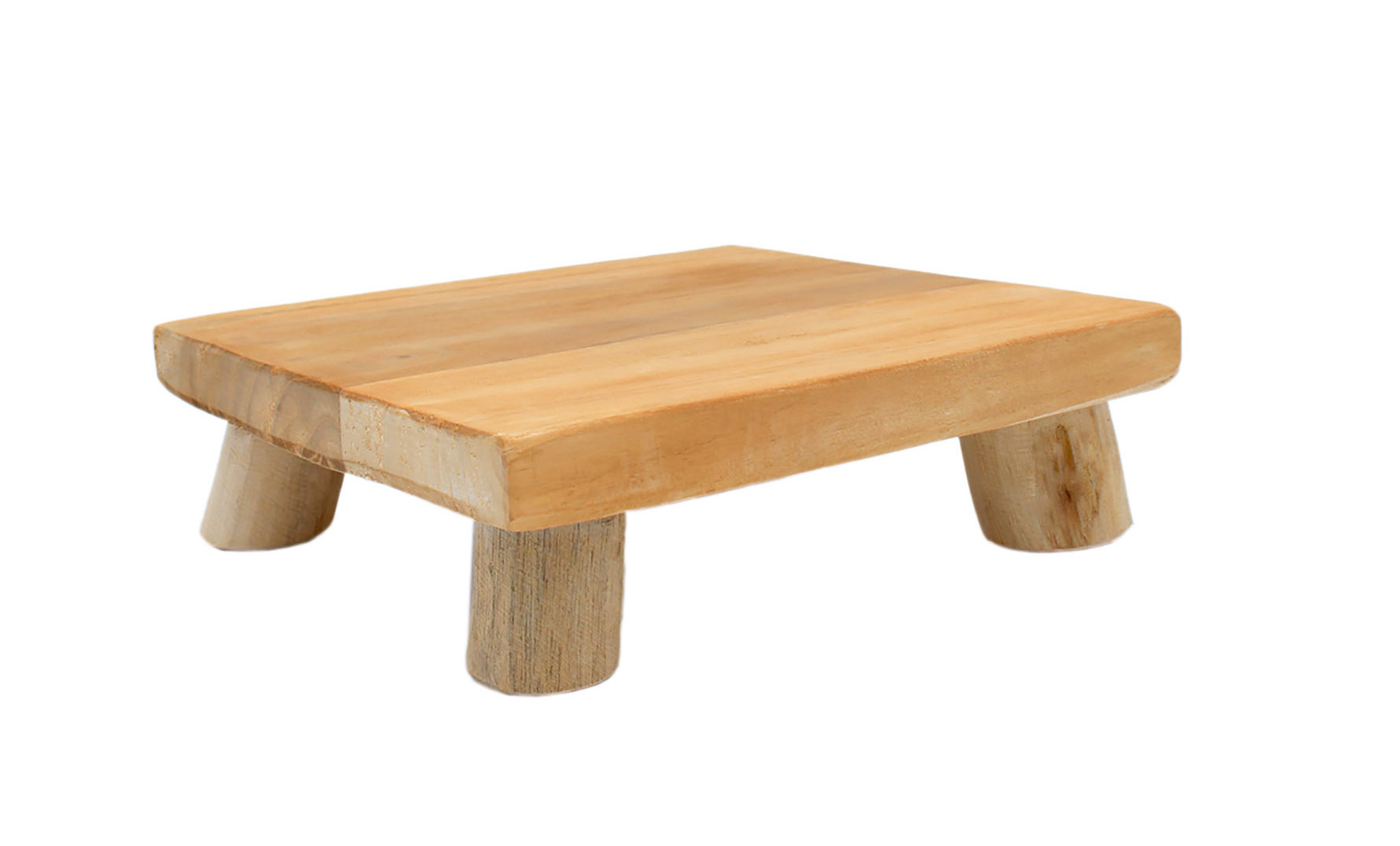 Teak Blumenteller natur eckig - 15 cm