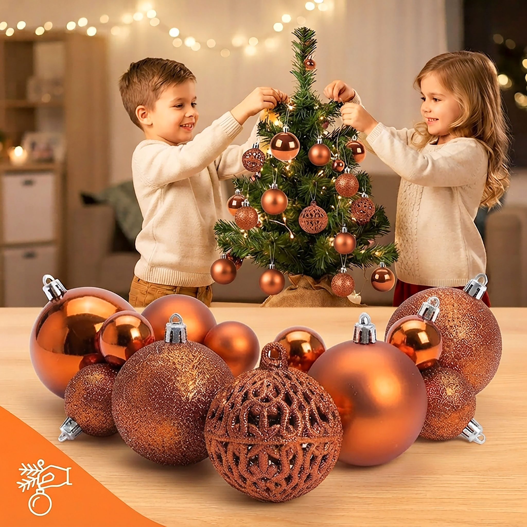 Kunststoff Christbaumkugel Set bruchsicher - auswahl - Design Weihnachtskugeln inklusive Metall Haken