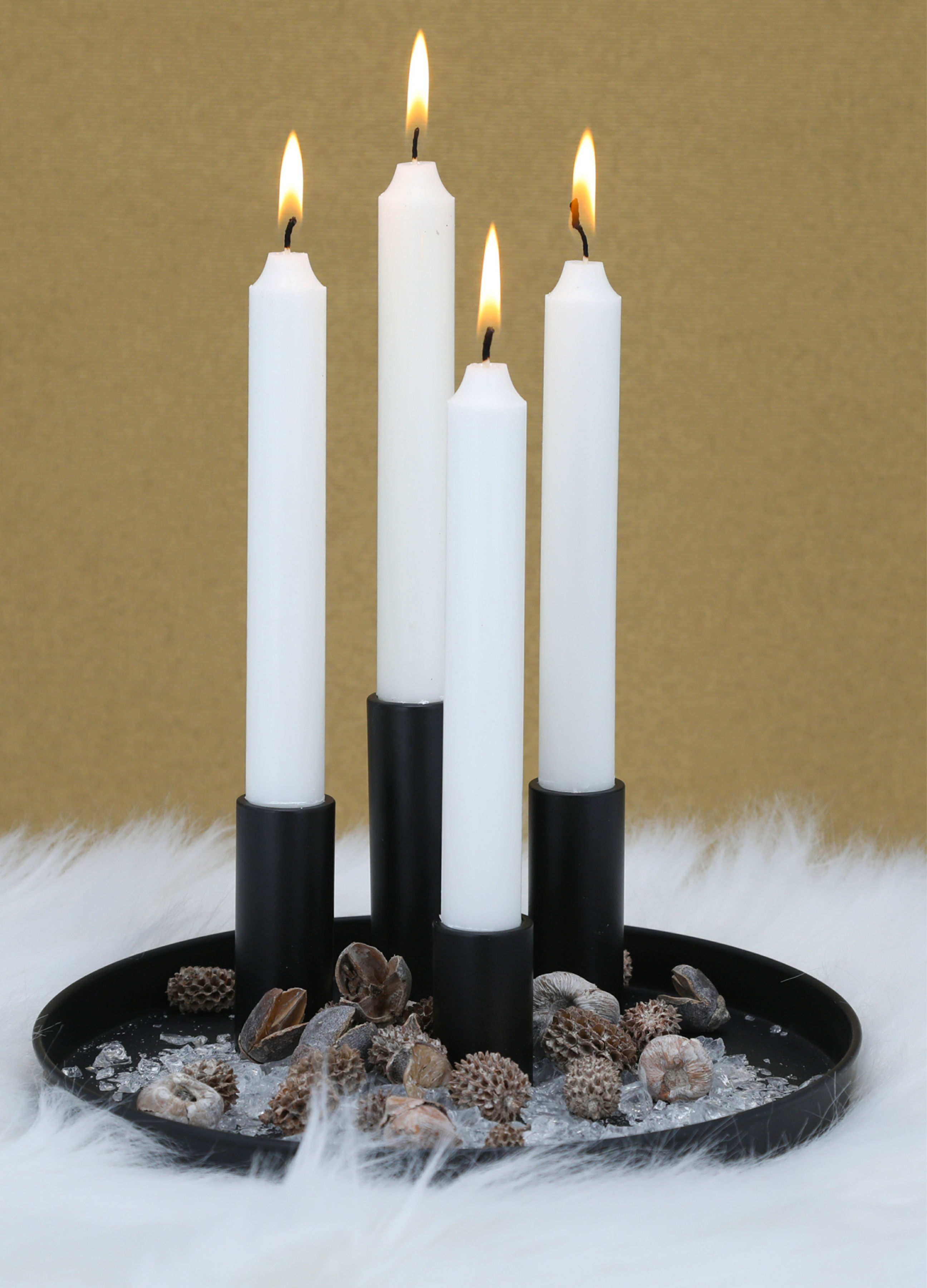 Magnet Stabkerzen Halter 4er Set - Farbe und Größe wählbar - Metall Tafel Kerzen Ständer magnetisch