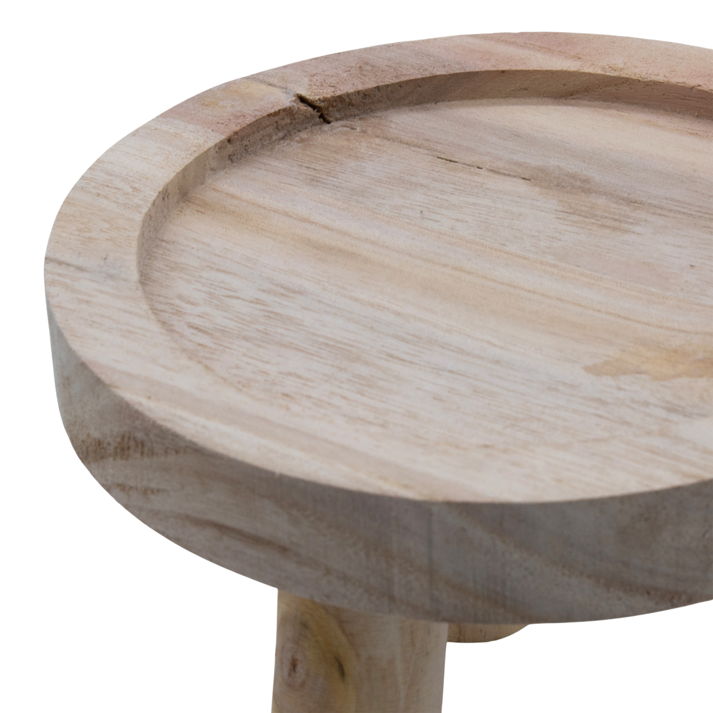 Holz Blumenhocker mit 3 Beinen - Ø 20 cm - Deko Hocker rund naturbelassen