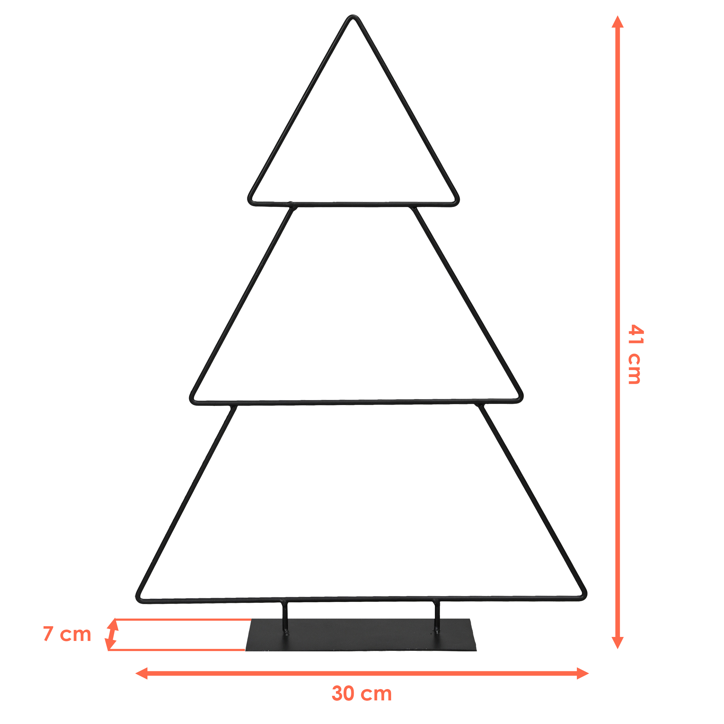 Metall Tannenbaum schwarz - 41 cm - Weihnachts Deko Ständer für Zierschmuck