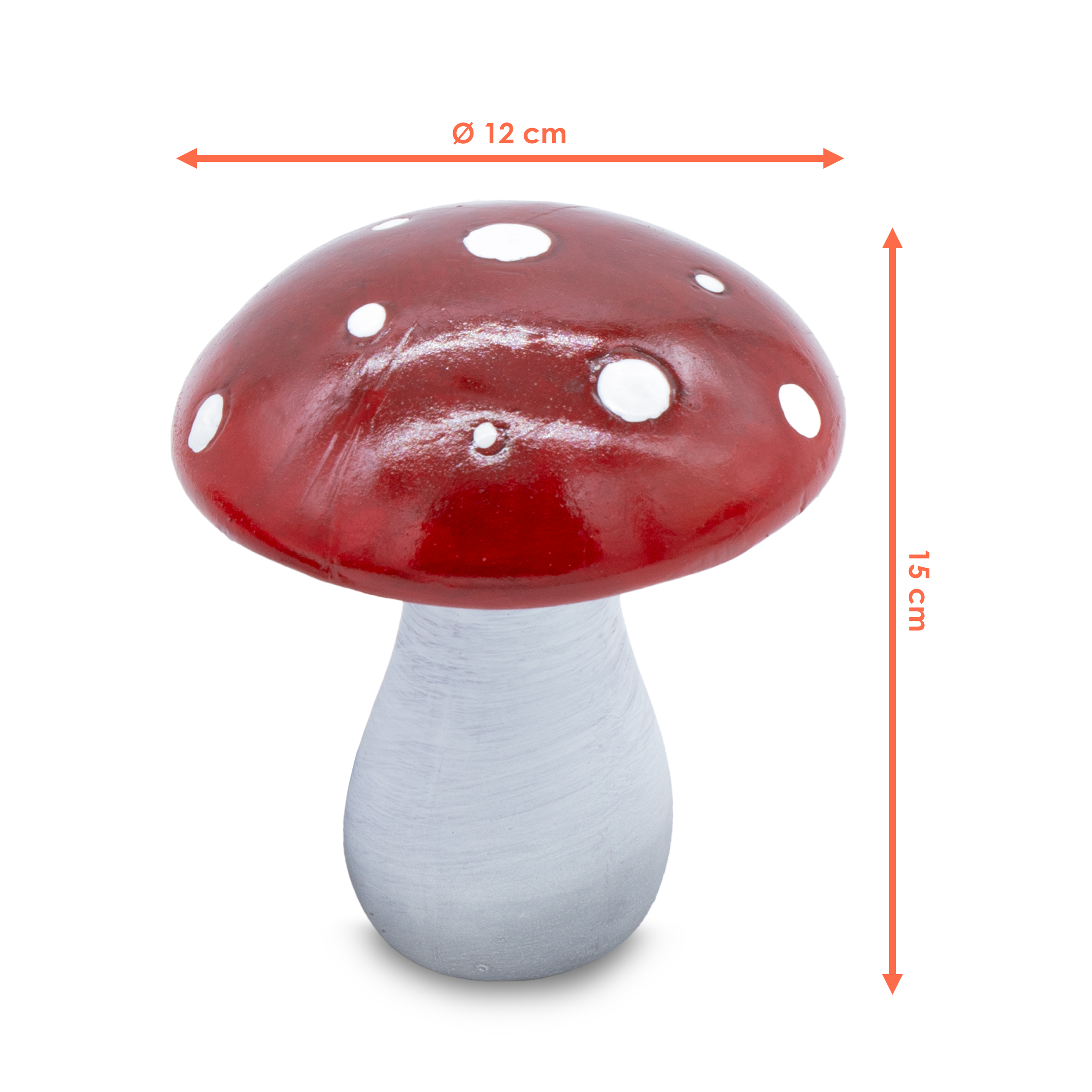 Keramik Fliegenpilz 2er Set rot / weiß - 13 x 12 cm - Deko Pilz mit glasiertem Schirm