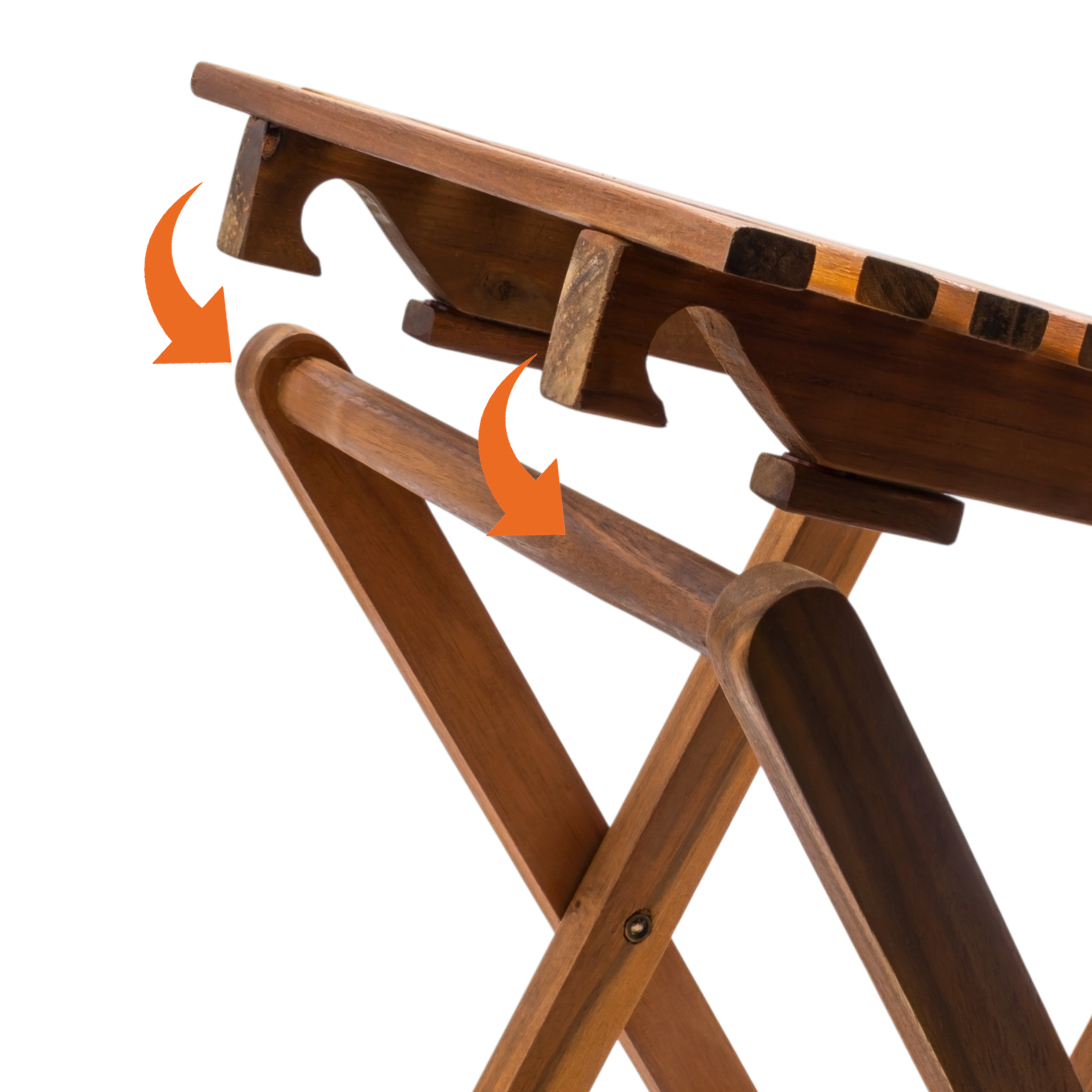 Akazien Klapphocker natur geölt 37 x 29 cm - 2er Set - Holz Blumenhocker klappbar im Teak Look