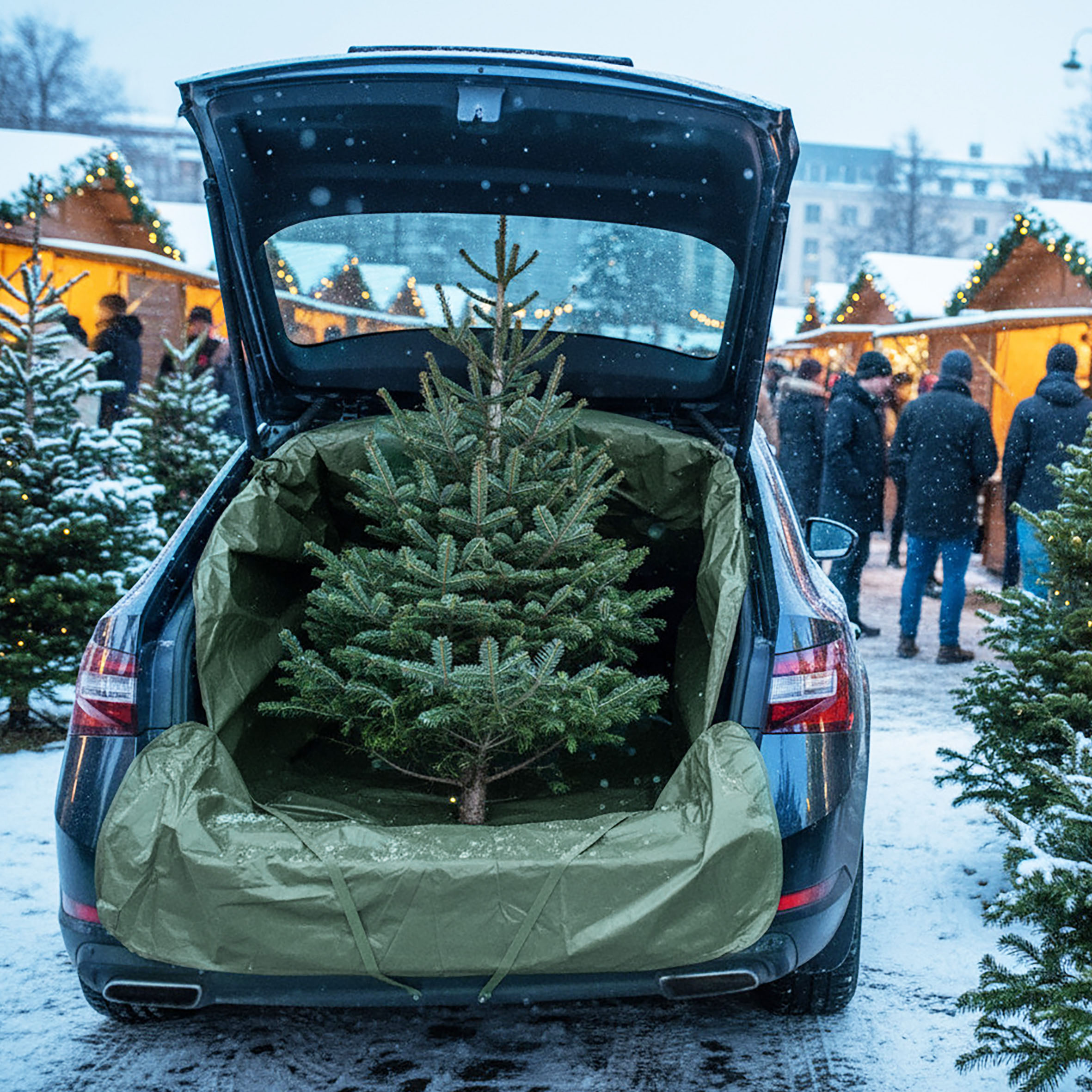 Universal Auto Transportsack wasserabweisend 1300 Liter grün - 170 x 117 cm - Kofferraumschutz Tasche reißfest Traglast bis 10 kg
