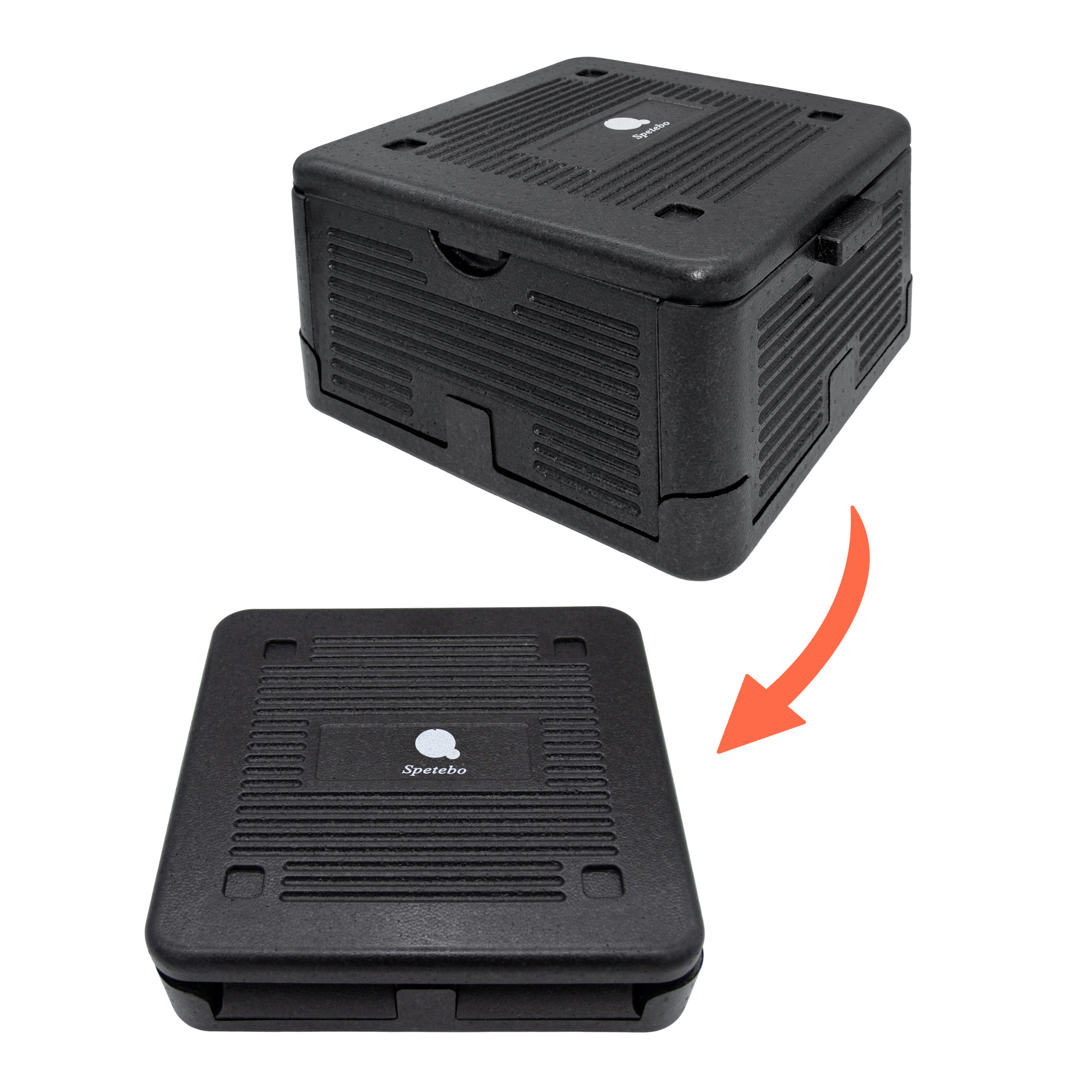 Thermobox faltbar schwarz zum Warmhalten und Kühlen - 18 L - Warmhaltebox für Essen klappbar 38 x 38 cm