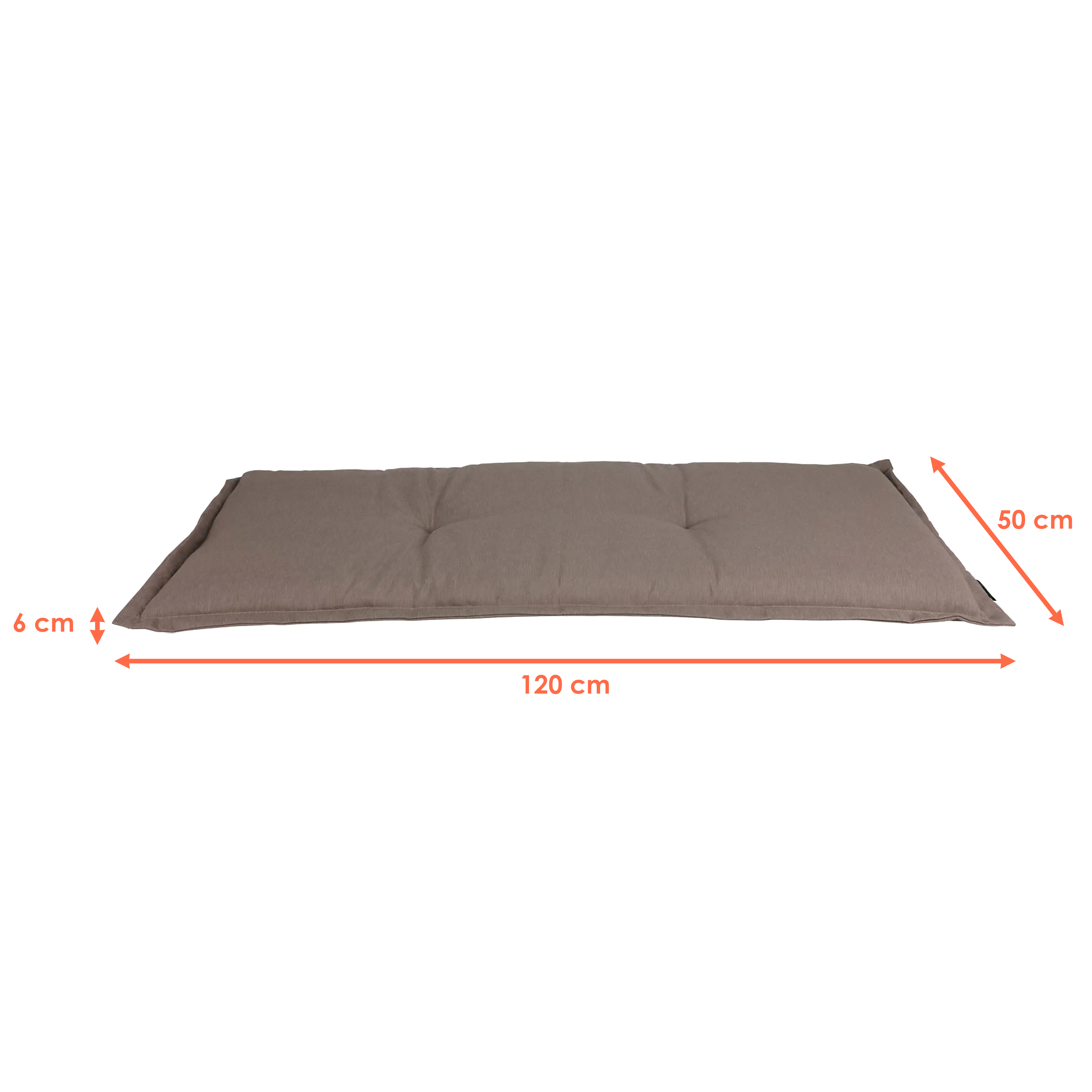 Universal Bank Auflage 120 cm - taupe - Gartenbank Kissen waschbar