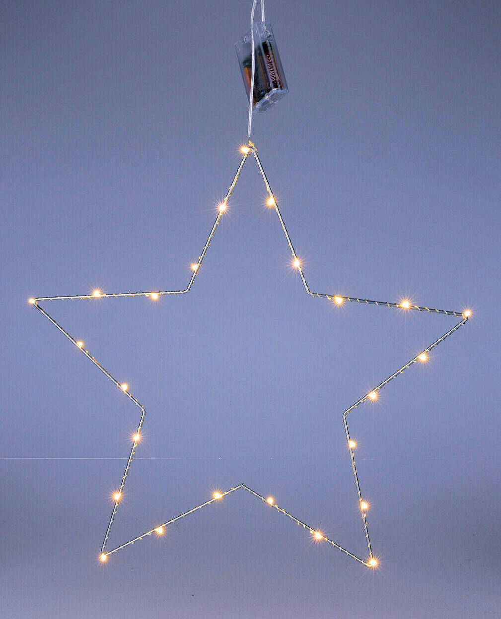Beleuchteter Stern in silber mit 25 LED - Ø 45 cm 001