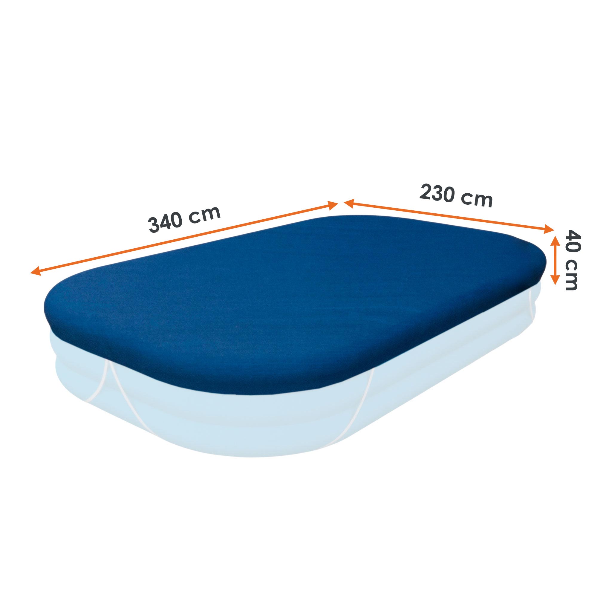 Bestway 58108 Flowclear PE-Abdeckplane - 340 x 230 cm - Schutzplane rechteckig für 305 x 183 cm Family Pool
